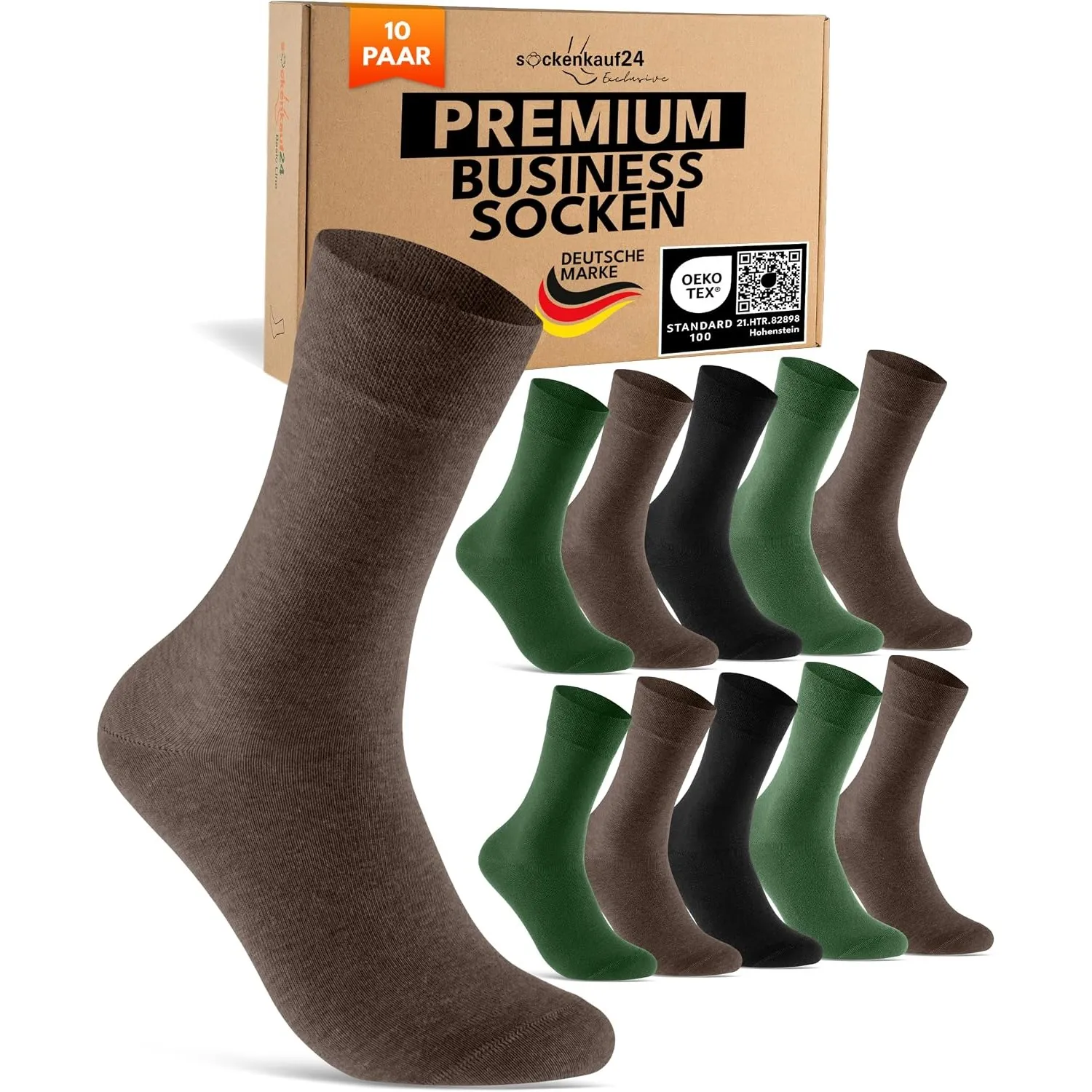 10 Paar Socken Herren Damen Business Herrensocken in Premium Qualität mit Komfortbund ohne Naht aus Baumwolle