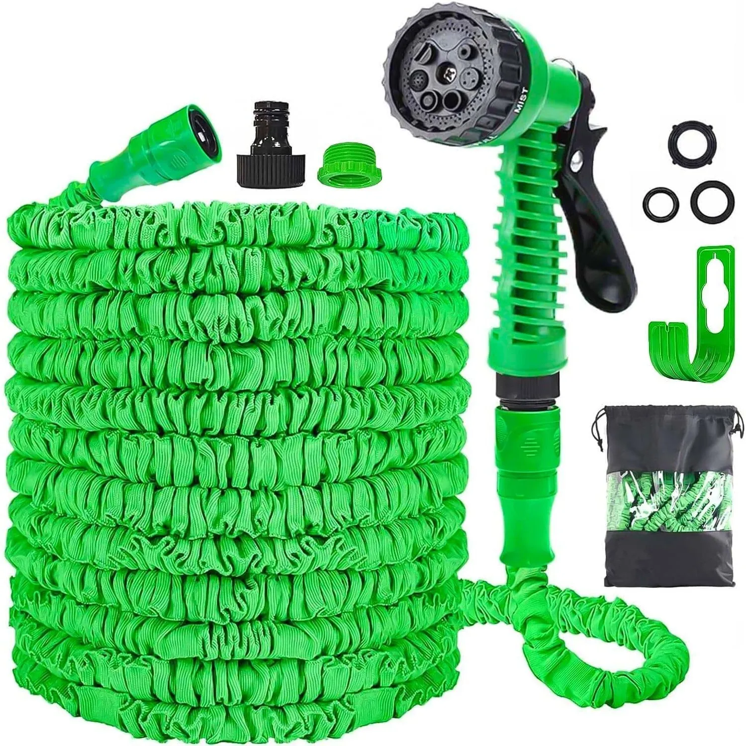Gartenschlauch Flexibel, Wasserschlauch Dehnbar Flexibler Gartenschlauch 30 m mit 7 Funktionen Garten Handbraus, Schlau…