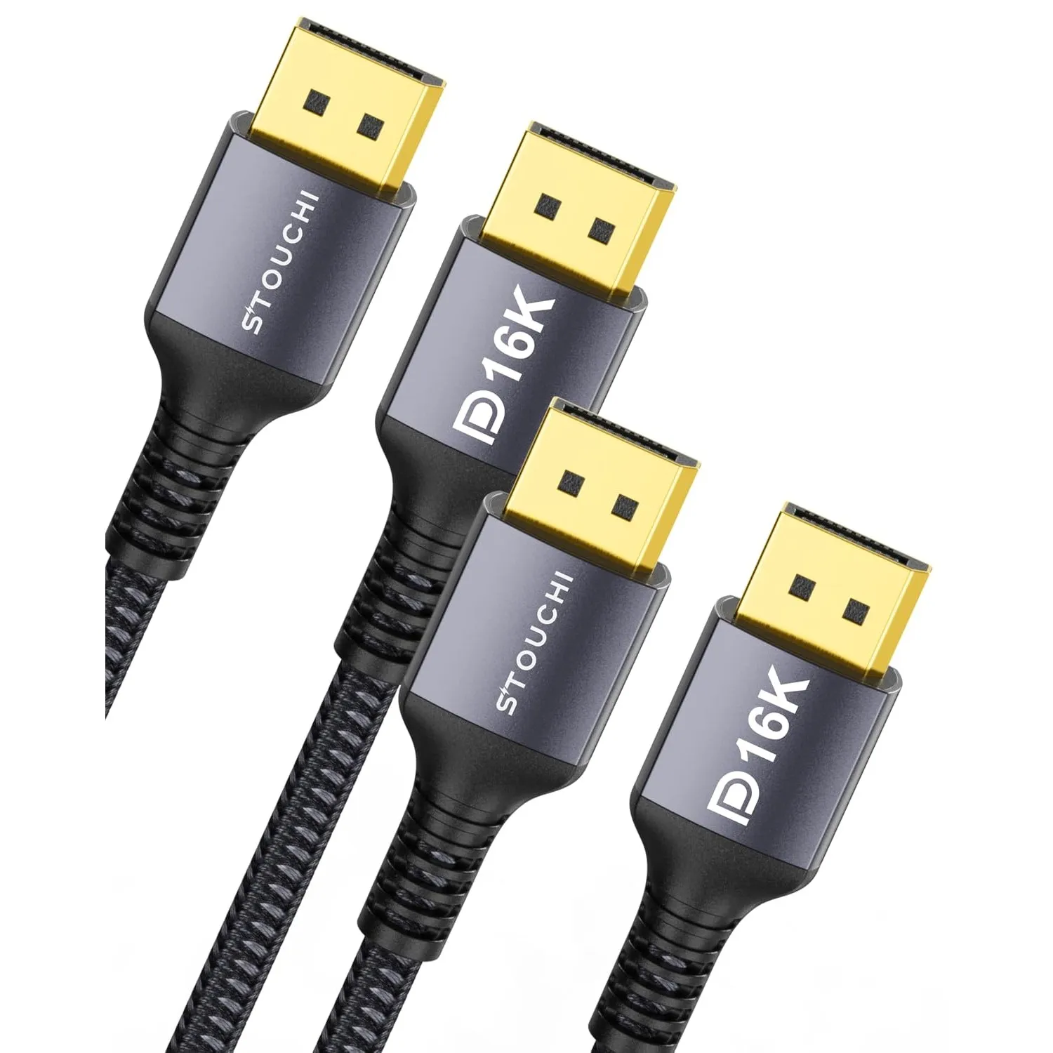 Stouchi 2Pack 16K DisplayPort Kabel 2.1 2M [16K@60Hz 8K@240Hz 4K@540Hz]