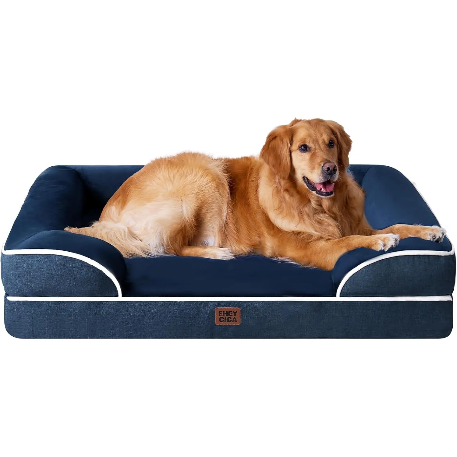 EHEYCIGA Orthopädisches Hundebett Grosse Hunde, 112x81cm, Memory Foam Hundekorb XL, Waschbar Hundesofa Wasserdicht ruts…
