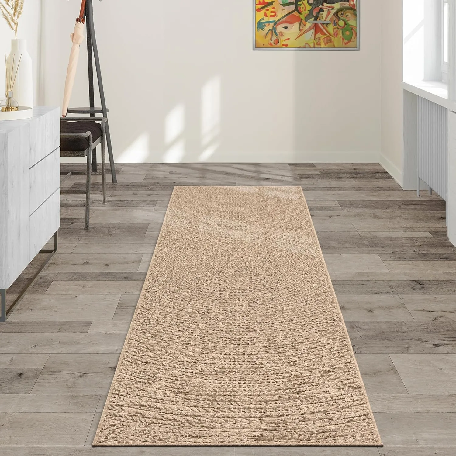 the carpet Kansas Outdoor Teppich – Wetterfester Indoor & Outdoor Teppich im Jute-Look für Balkon, Terrasse, Garten, Wo…