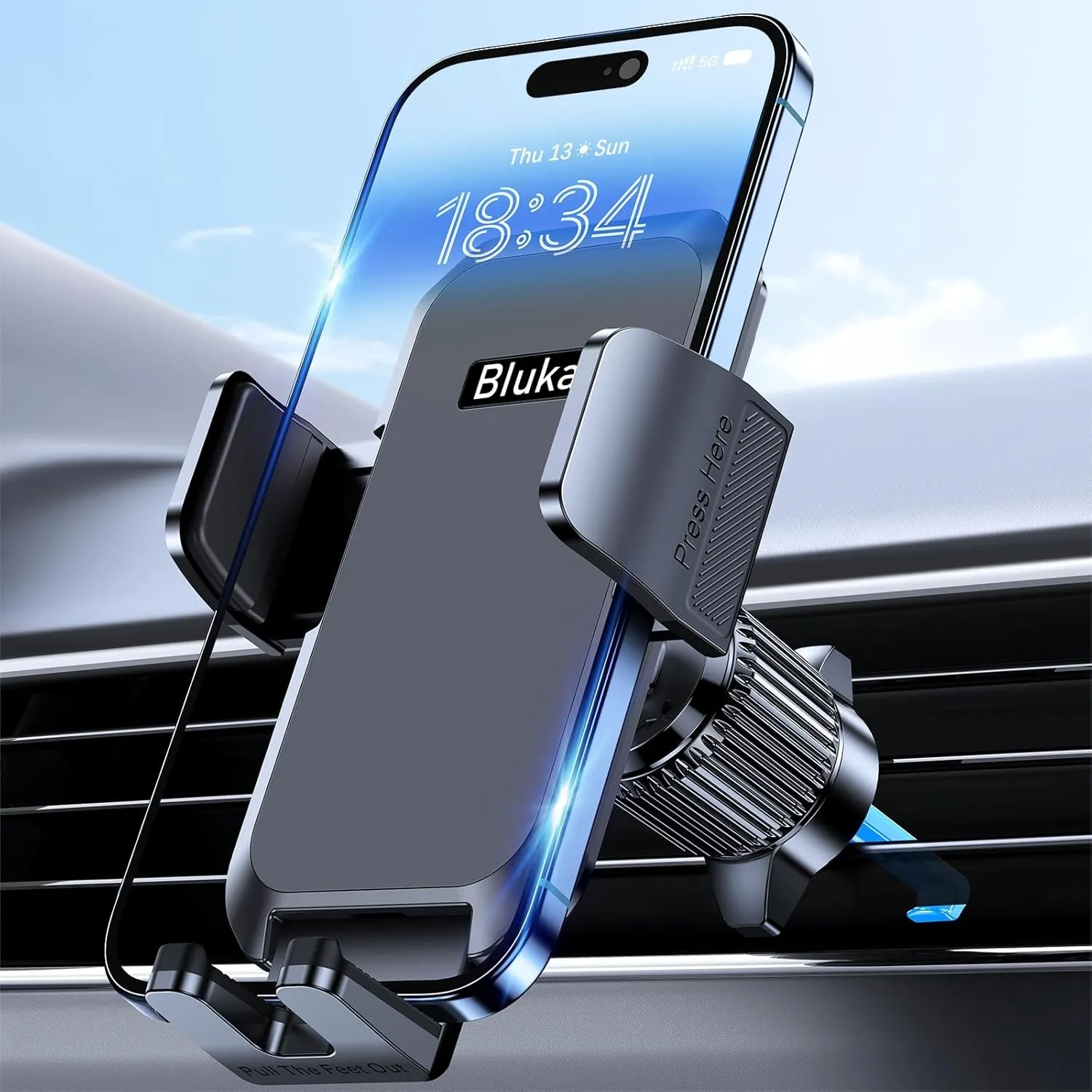Blukar Handyhalterung Auto Upgrade Stabilerer Handyhalter für Autos Lüftung | 360° Drehbar KFZ Autohalterung mit EIN-Kn…