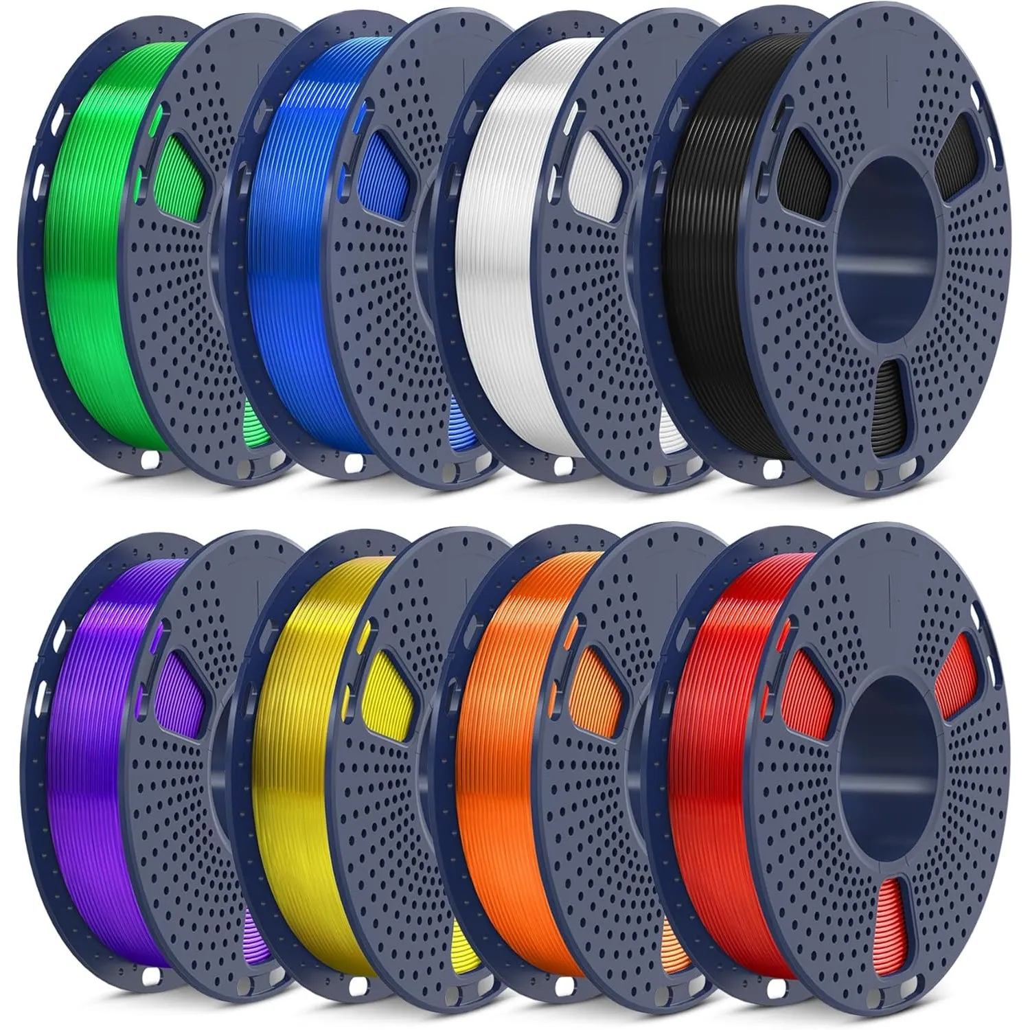 SUNLU PLA Filament Mehrfarbiges Transparente Set, 8 Colour 3D Drucker Filament PLA 1.75mm, Maßgenauigkeit +/- 0,02mm, 2…