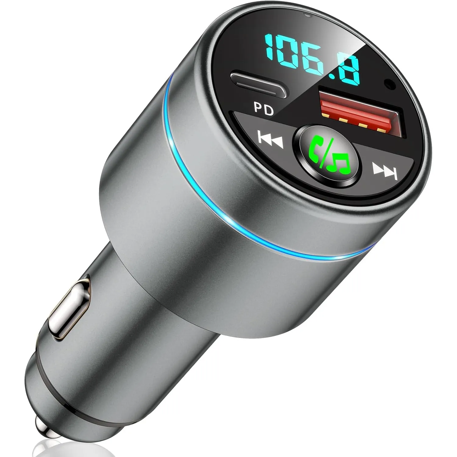 Mohard Bluetooth Adapter Auto, Ganzmetall FM Transmitter Auto Bluetooth