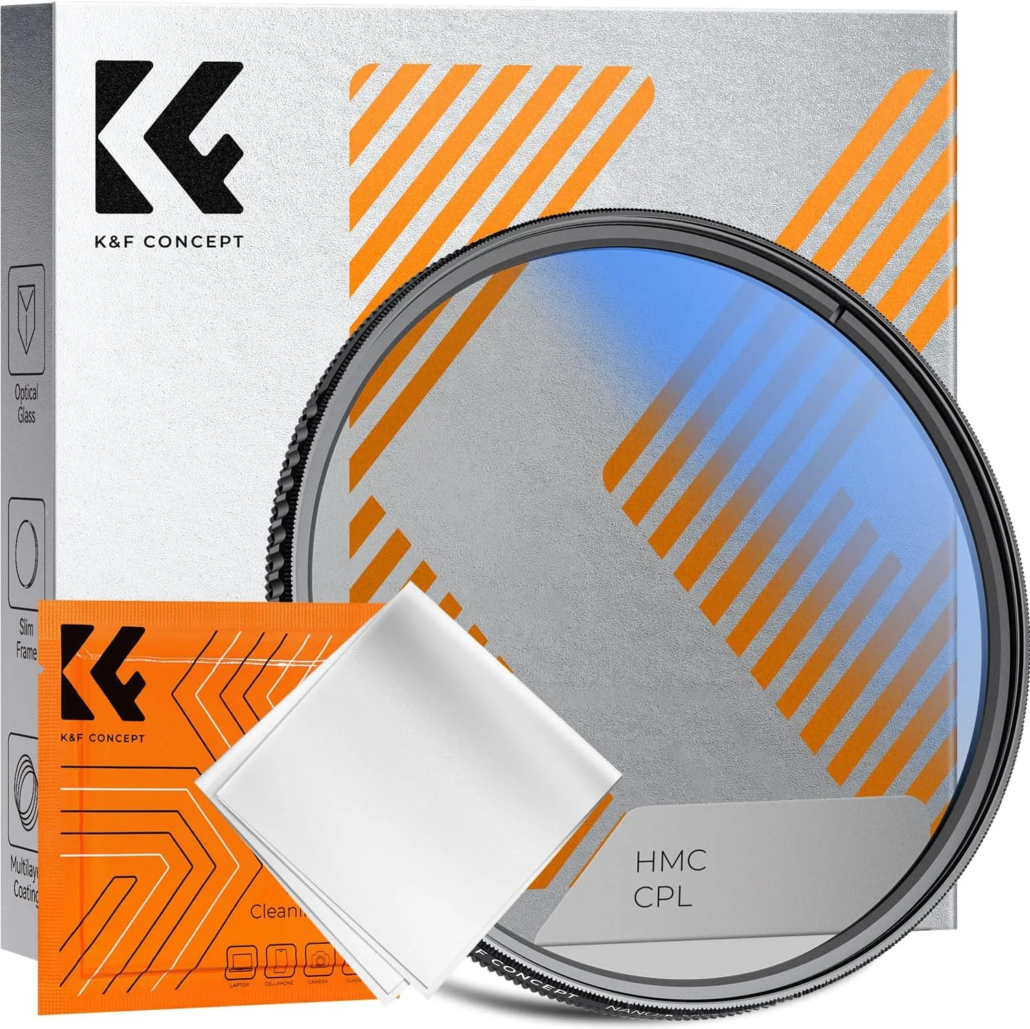 K&F CONCEPT Filter 40.5 mm Circular Polarising Filter CPL for Reduction of Glare and Reflections with 18-Layer Nano Coa…