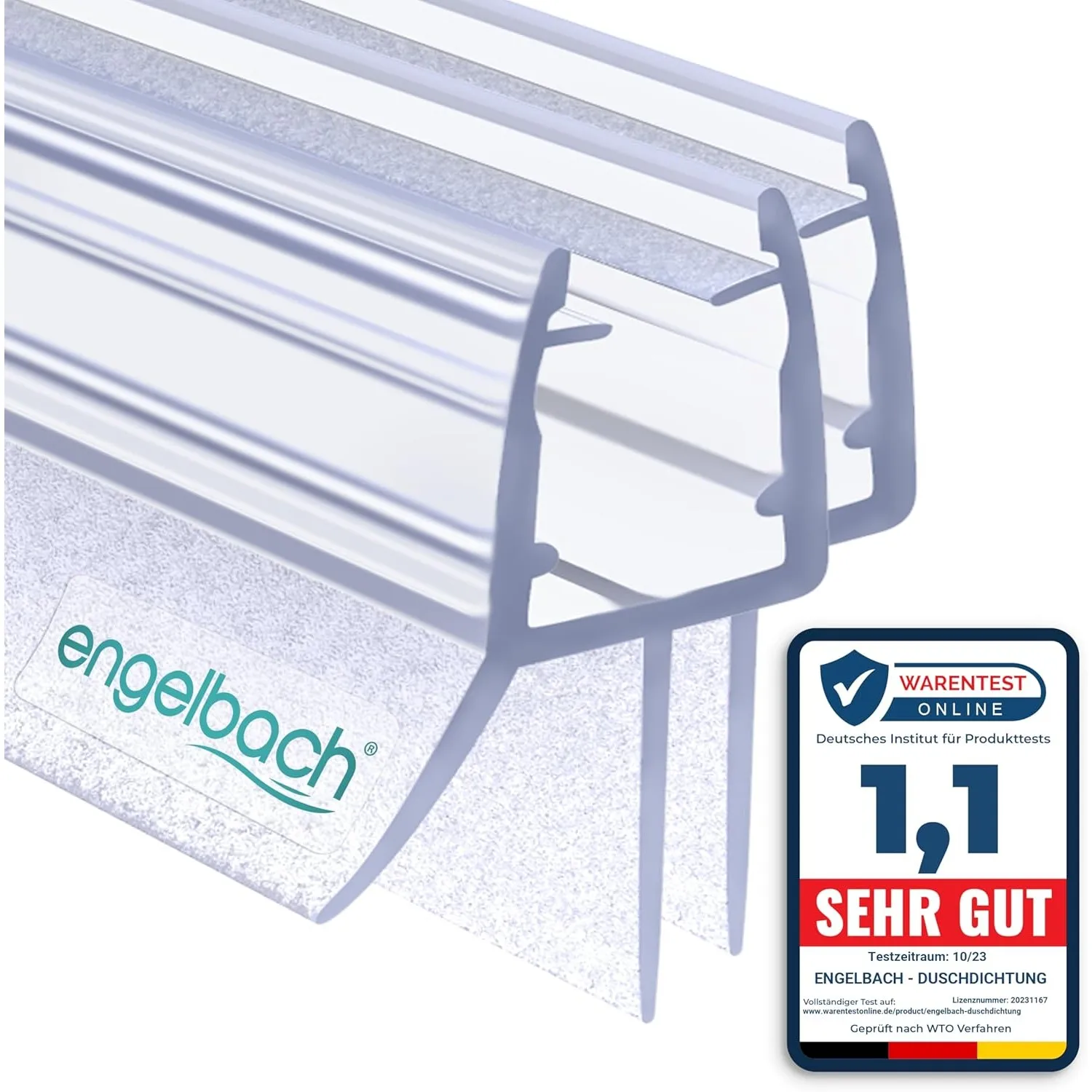 Engelbach® Duschdichtung 2x 80cm mit perfekter Passform für 5-8mm Glastüren - Duschtürdichtung mit extra dicker Gummili…