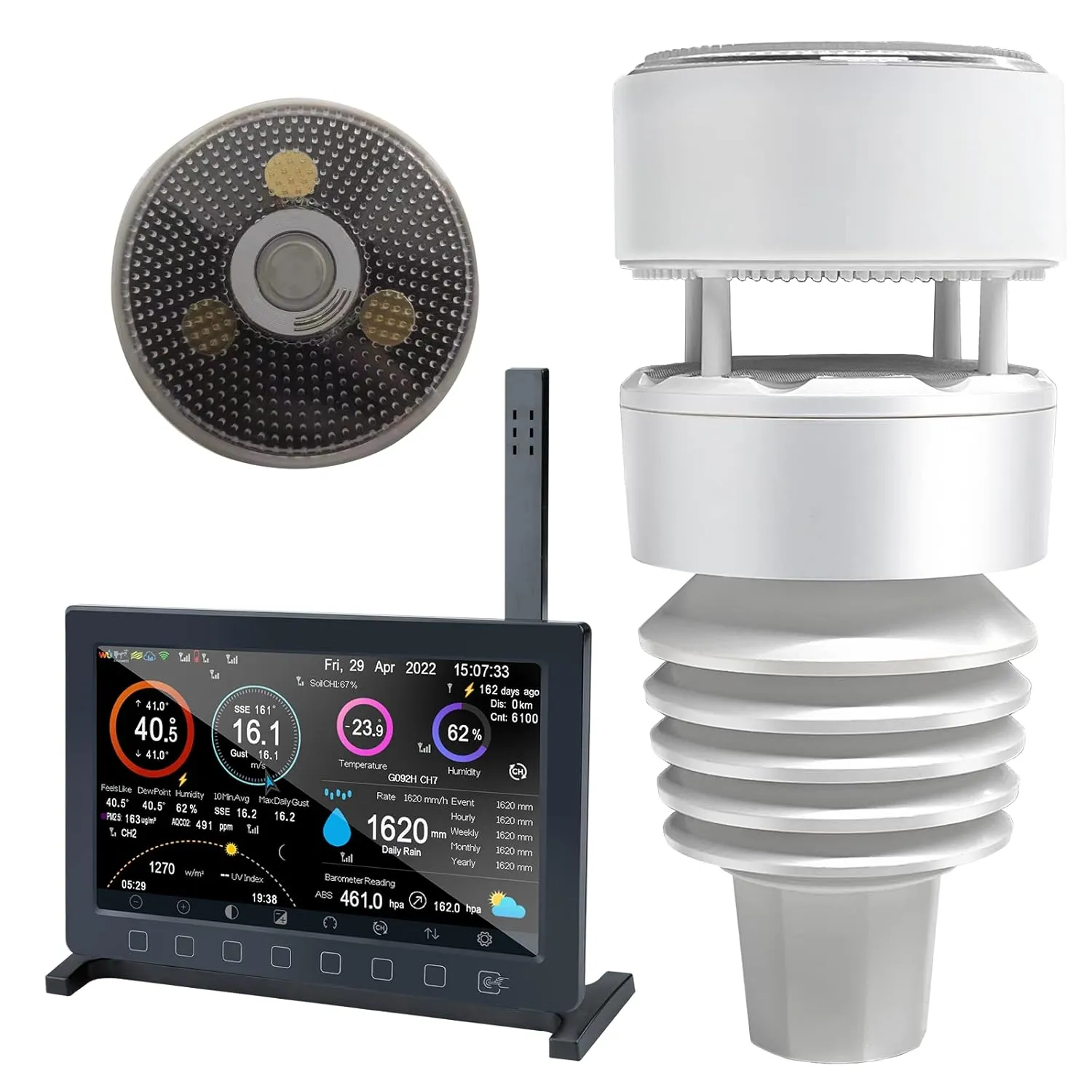 Ecowitt Wittboy Pro HP2564 7-in-1 Wireless Weather Station with Outdoor Sensor, Wifi Internet Radio, Garden, Indoor, TF…