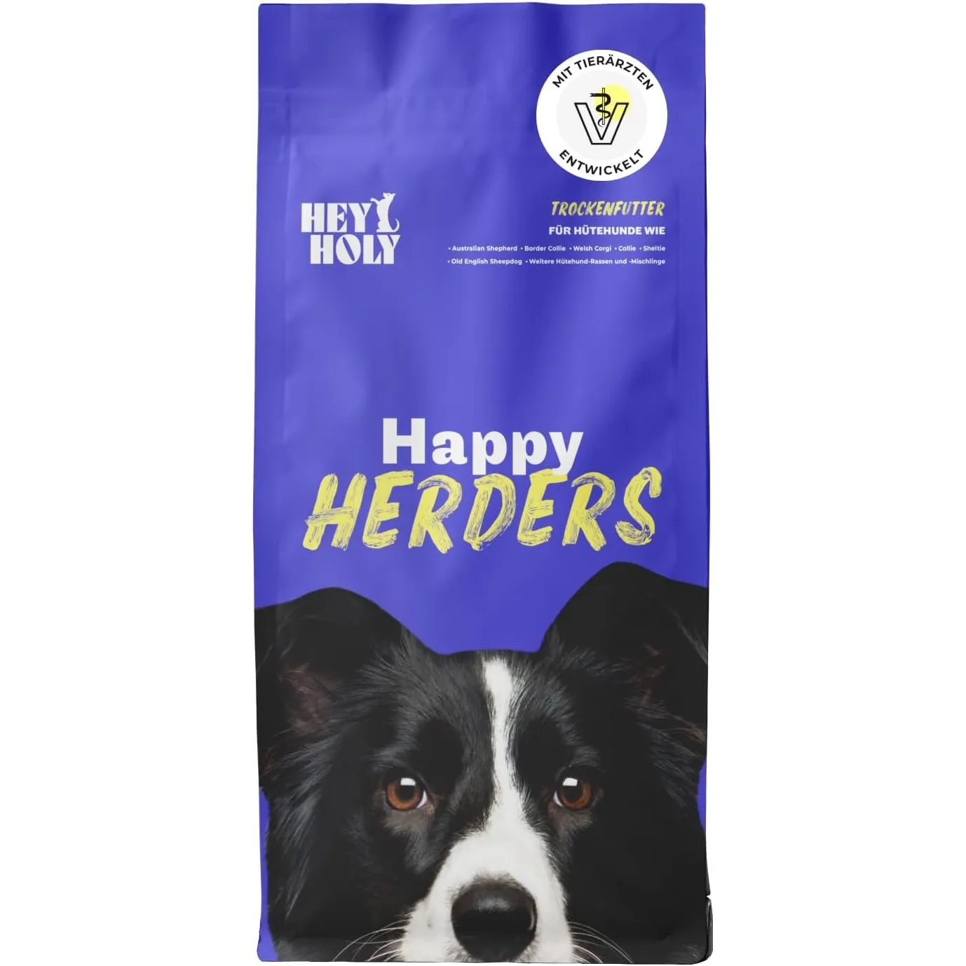 HEY HOLY Premium Trockenfutter für Hütehunde 100% getreidefrei | 7kg Hundefutter für ausgewachsene Hütehunde mit Huhn |…