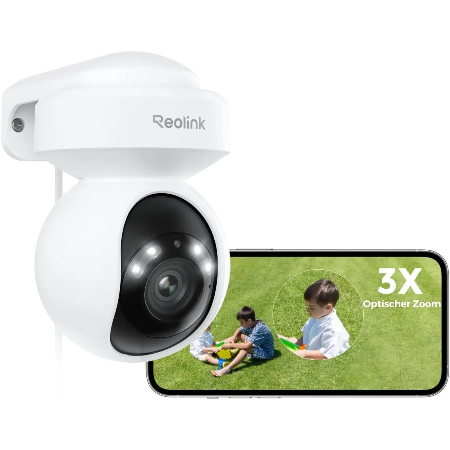 Reolink 4K PTZ Überwachungskamera Aussen, Auto-Tracking, 3X Optischem Zoom