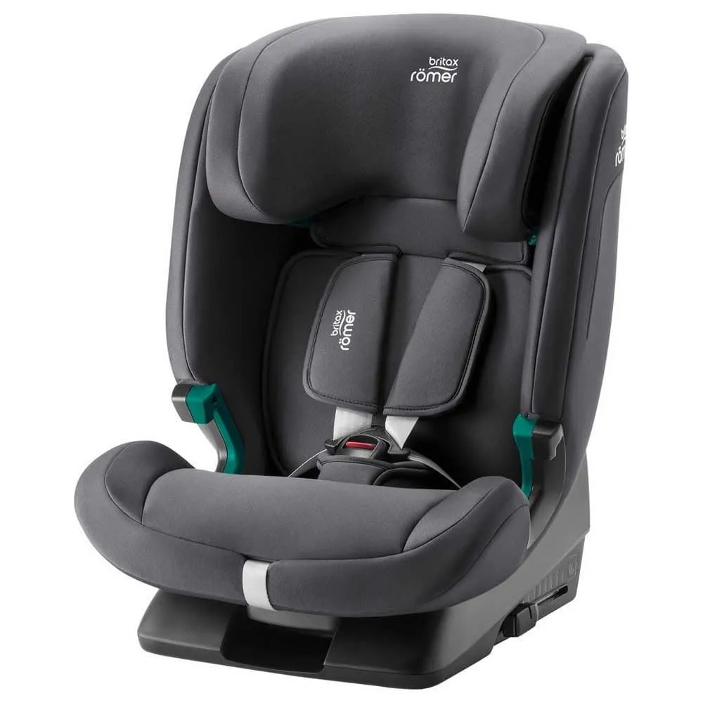 BRITAX RÖMER Kindersitz EVOLVAFIX, mit ISOFIX, für Kinder von 76-150 cm (i-Size), 15 Monate - 12 Jahre, Midnight Grey