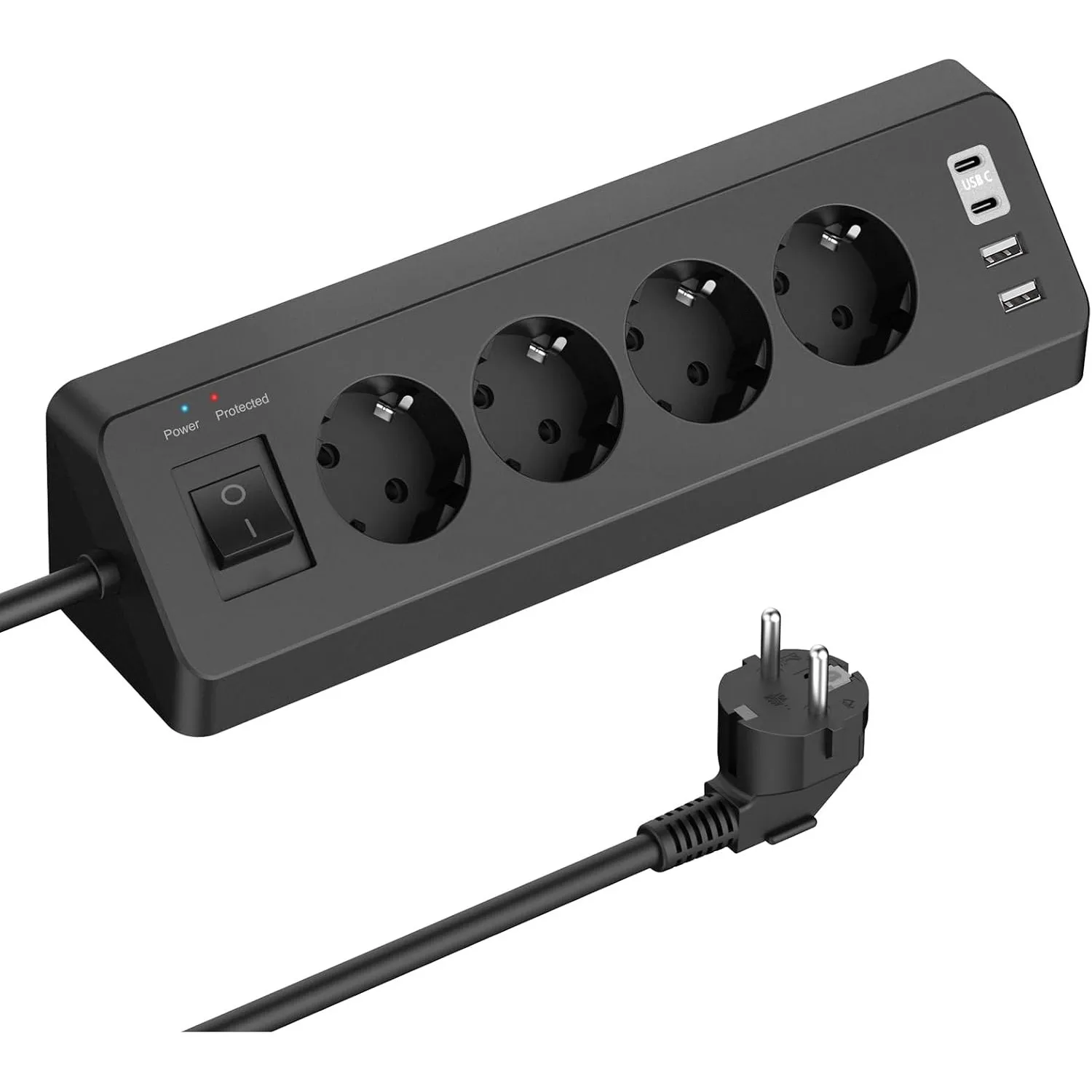 Ecksteckdose mit 2 USB und 2 Type-C