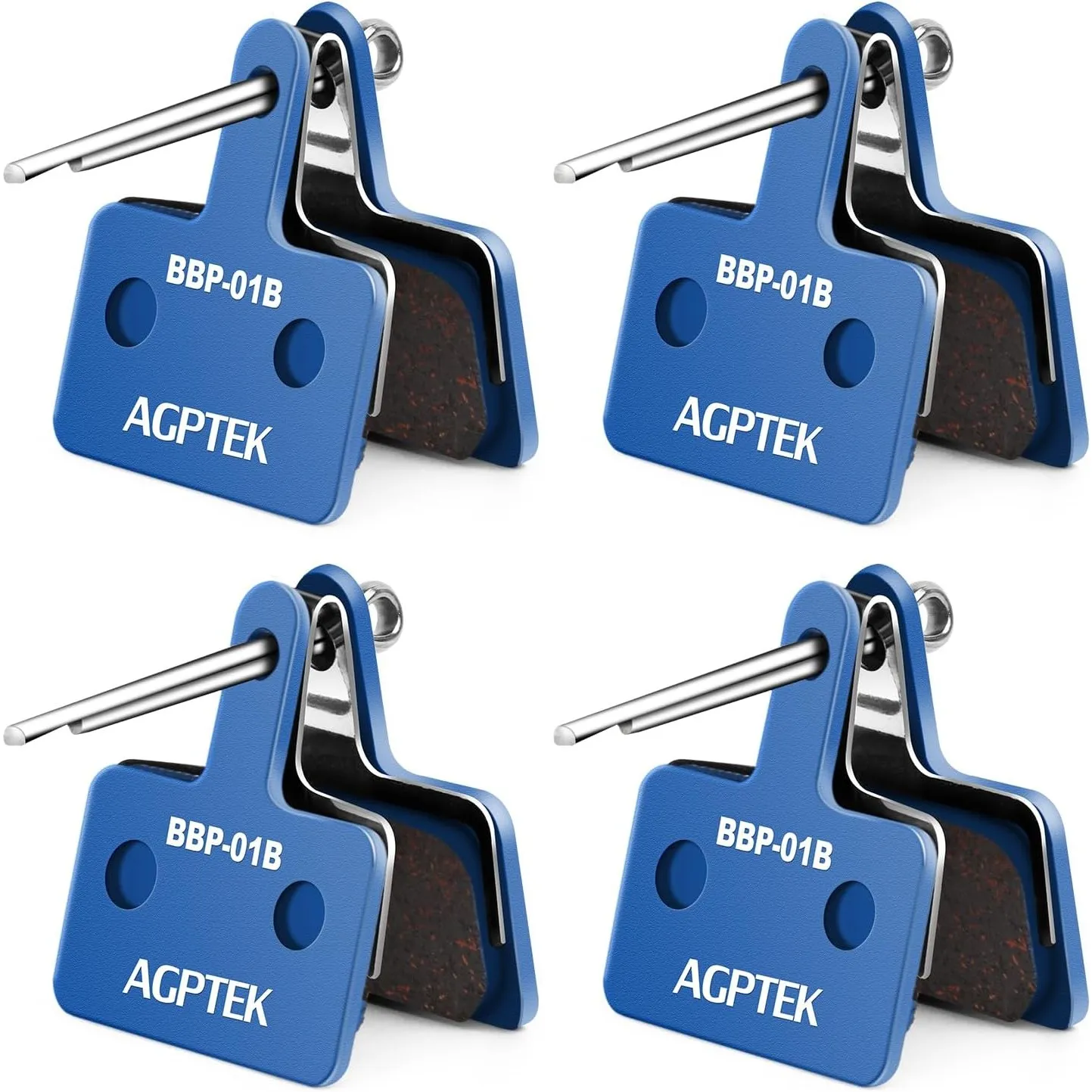 AGPTEK 4X Bremsbeläge Fahrrad, Scheibenbremsbeläge, High Performance Bremsbeläge Disc Brake Pads & Spring (Resin) für M…