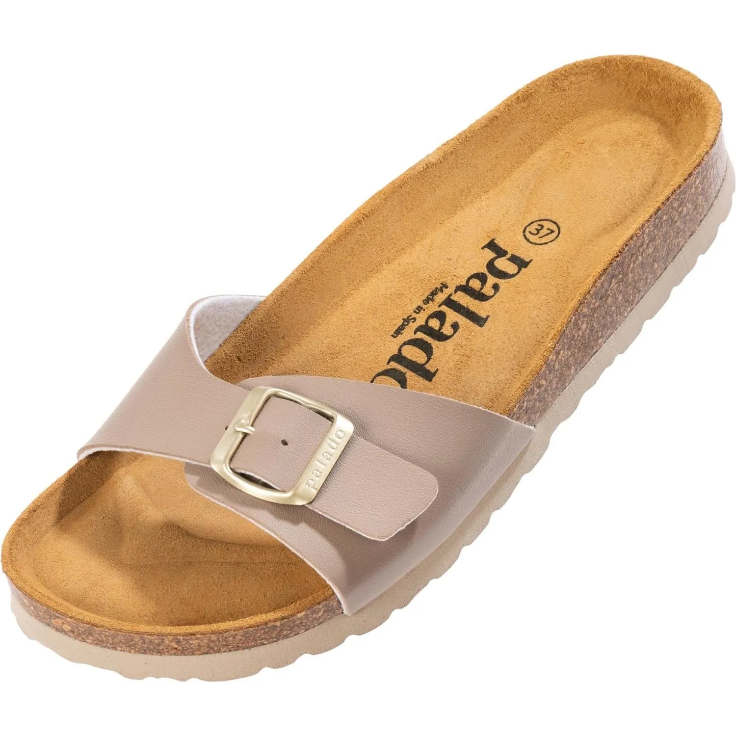 Palado Pantoletten Damen Malta Matt – gefertigt in Spanien – Veloursleder-Decksohle – matte Oberfläche – Weichfußbett f…