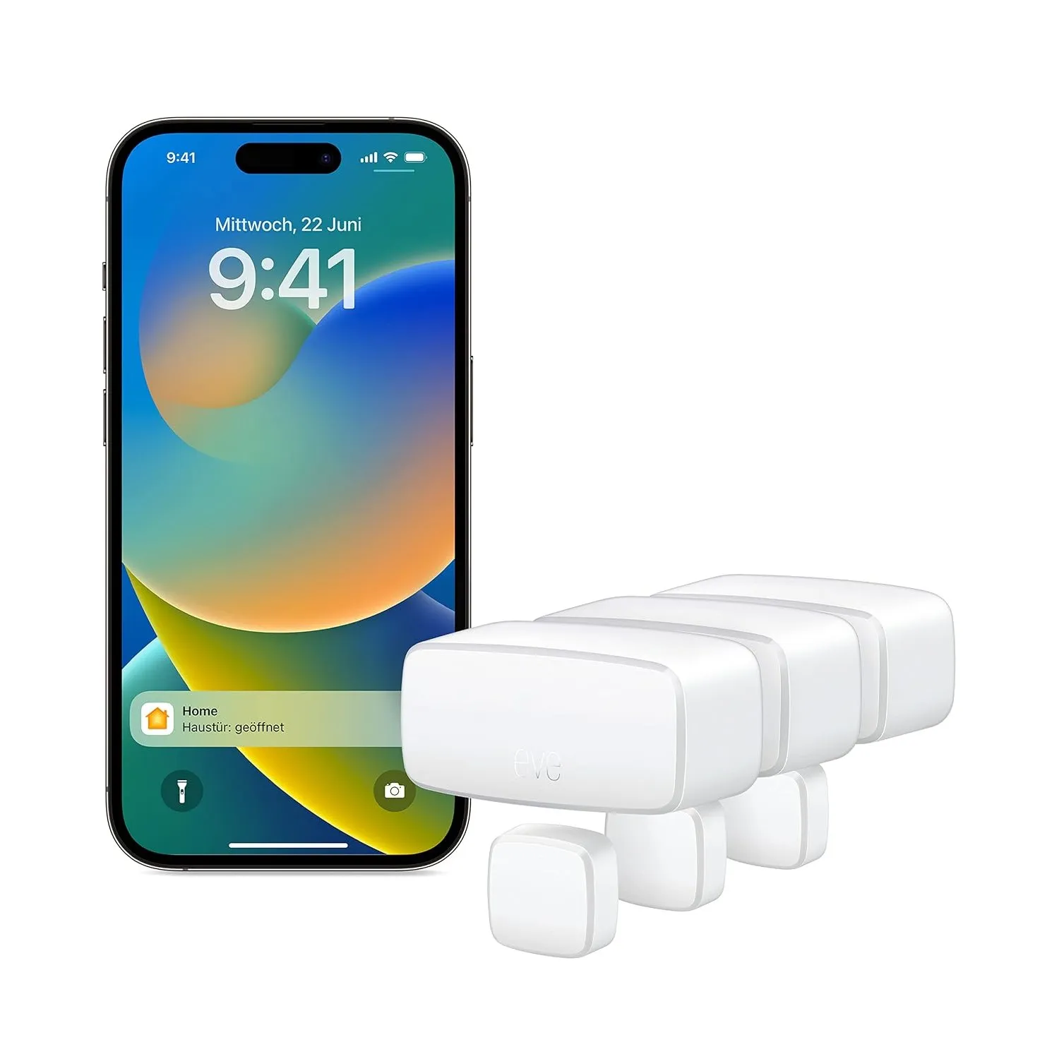 Eve Door & Window (Matter) 3er Set: Smarter Kontaktsensor für Tür & Fenster, Haussicherheit, Automatisierungen, Thread,…