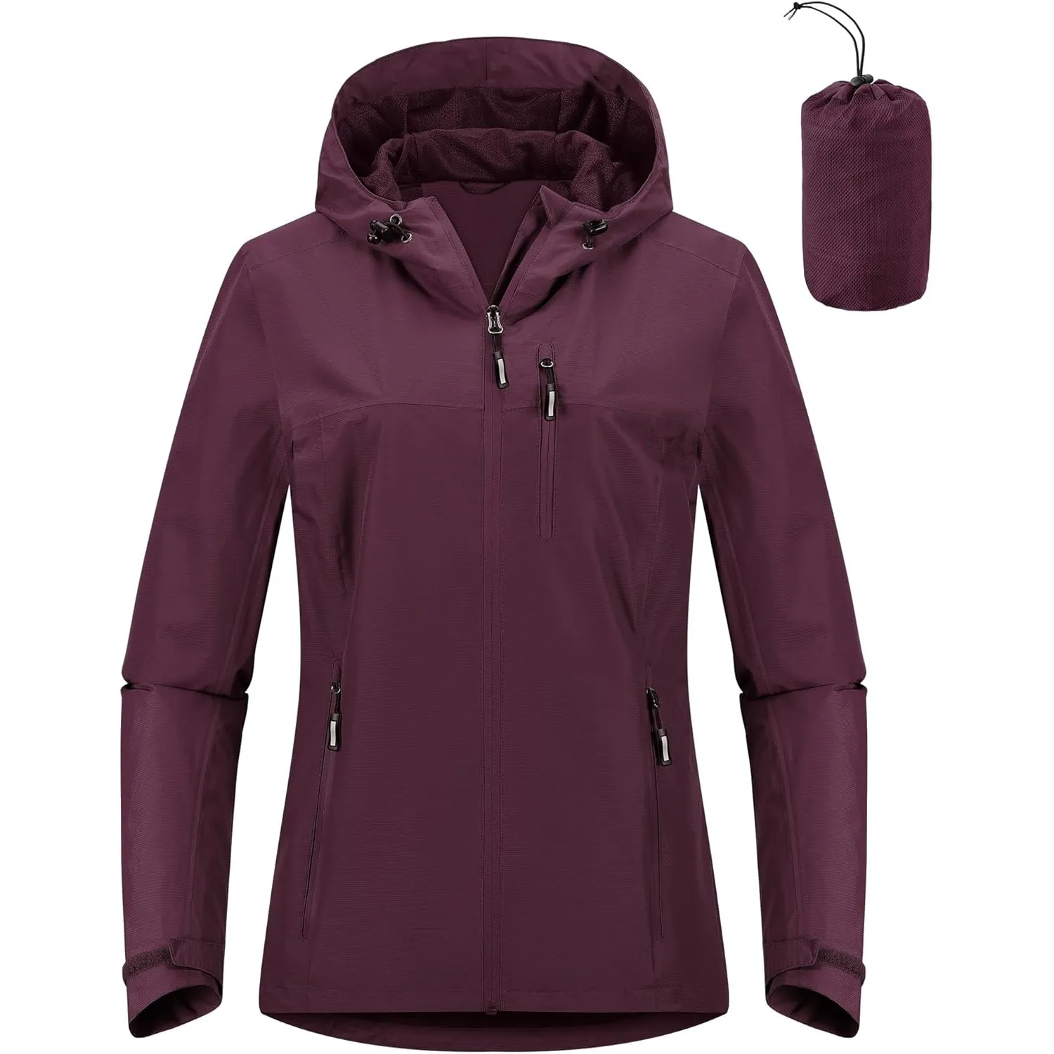 Outdoor Ventures Damen Regenjacke 10000MM Wasserdicht Leichte Gefüttert Packbar Sportjacke Funktionsjacke Atmungsaktiv …