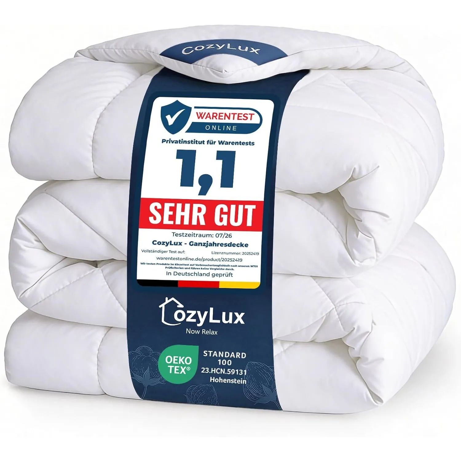 CozyLux Bettdecke 140x200 cm Weiß für 4 Jahreszeiten
