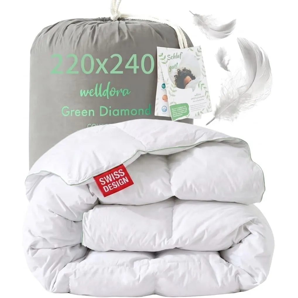 Welldora Komfort Bettdecke 220x240 | 2380g extraweiche Federn & Daunen | Fachärztlich geprüft, Oeko-Tex, Allergiker | R…