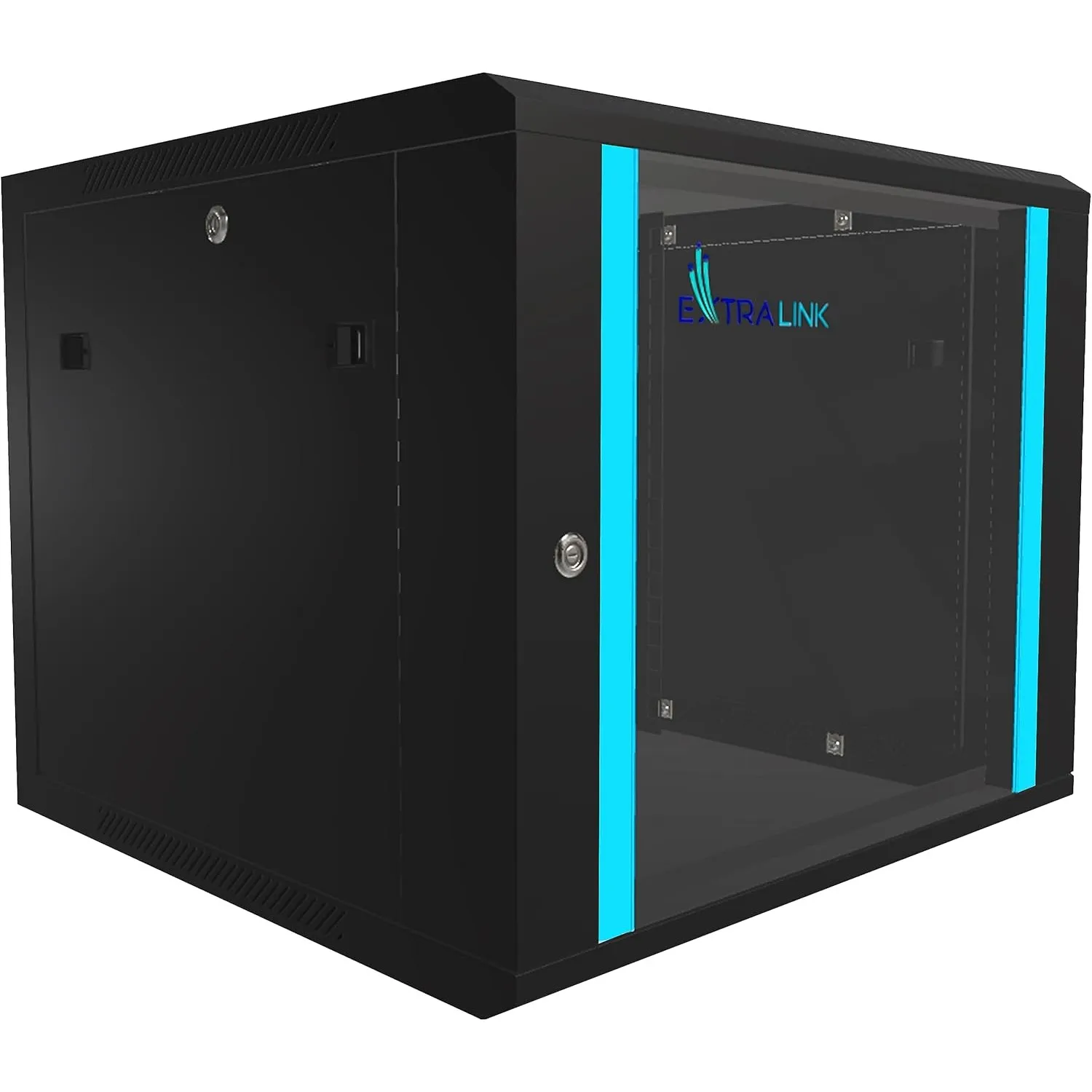 Extralink Serverschrank 19 Zoll 9HE – Netzwerkschrank 600mm Tiefe zur Wand- oder Standmontage, Traglast 60 kg, gehärtet…