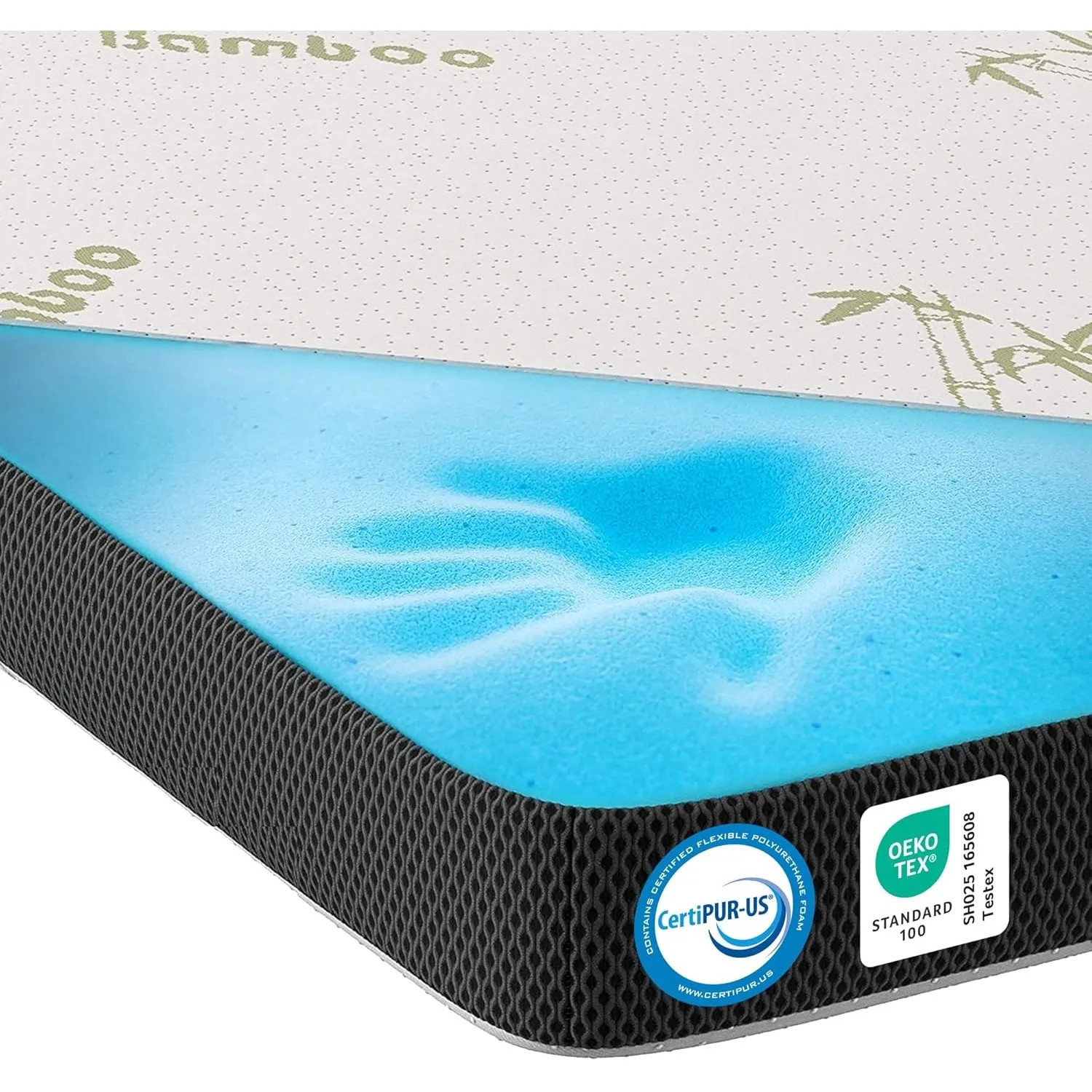 MKS.® Gel Topper 180x200 cm, H2 H3 Matratzentopper mit 7 cm Gel-Memory-Schaum, KomfortKissen Matratzenauflage mit 3D-Lu…