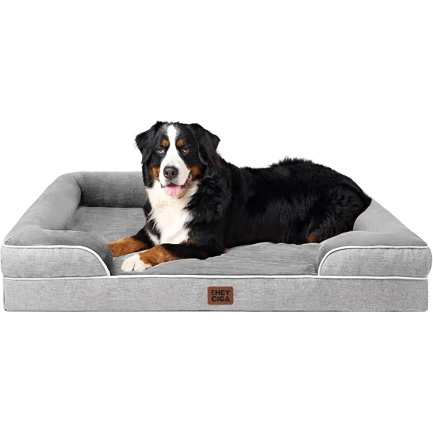 EHEYCIGA Orthopädisches Hundebett Grosse Hunde, 132x104cm, Memory Foam Hundekorb XXL, Waschbar Hundesofa Wasserdicht ru…