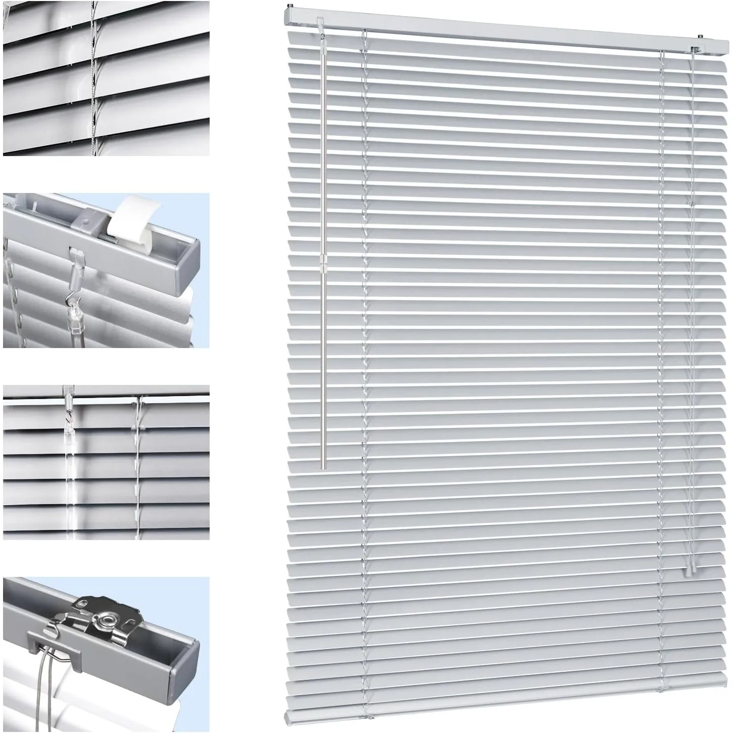 Sekey Klemmfix-Jalousie für Fenster freihängend, 25mm Alu-Lamellen, mit Bohren, inklusive Montagematerial Aluminium-Jal…