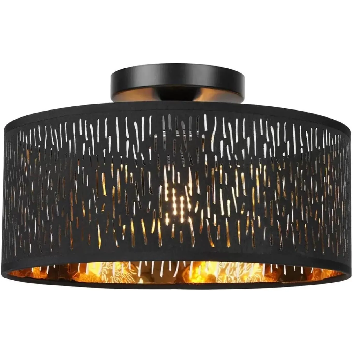 FRIDEKO HOME Deckenlampe Schwarz Durchbrochener Rund Ø30cm Deckenleuchte