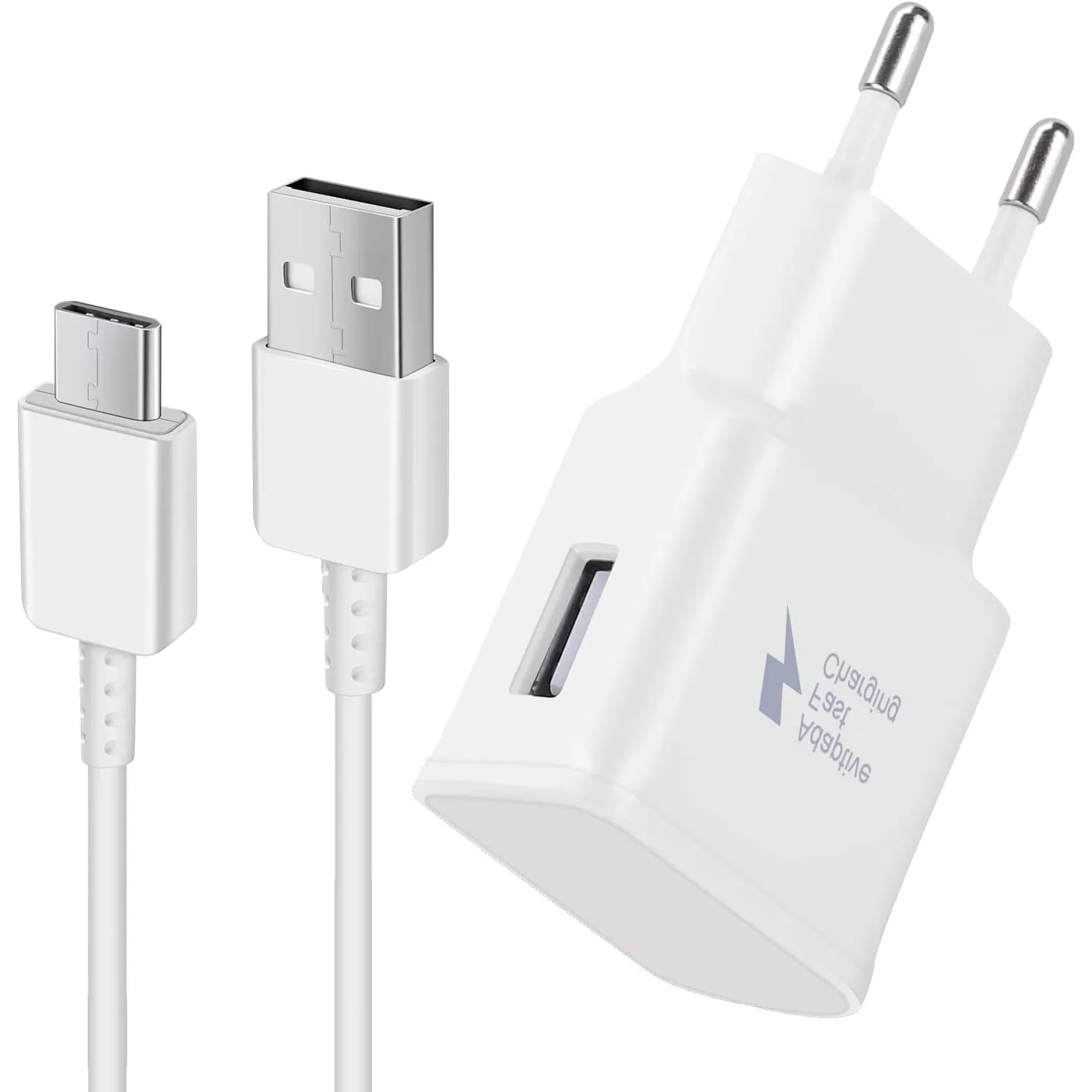 USB C Schnellladegerät Ladegerät mit USB C Ladekabel Schnellladekabel 1,5m Für Samsung Galaxy S22 S21 S20 S10 S9 S8 A16…