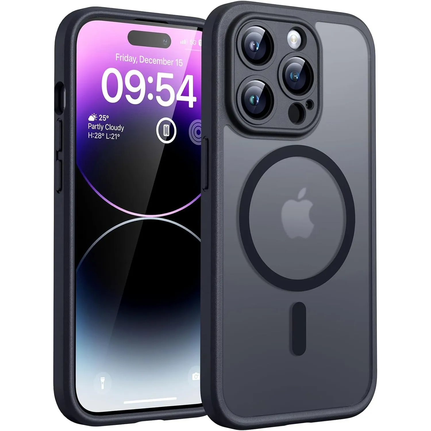 TOCOL für iPhone 14 Pro Hülle, Kompatibel mit MagSafe, Schwarz