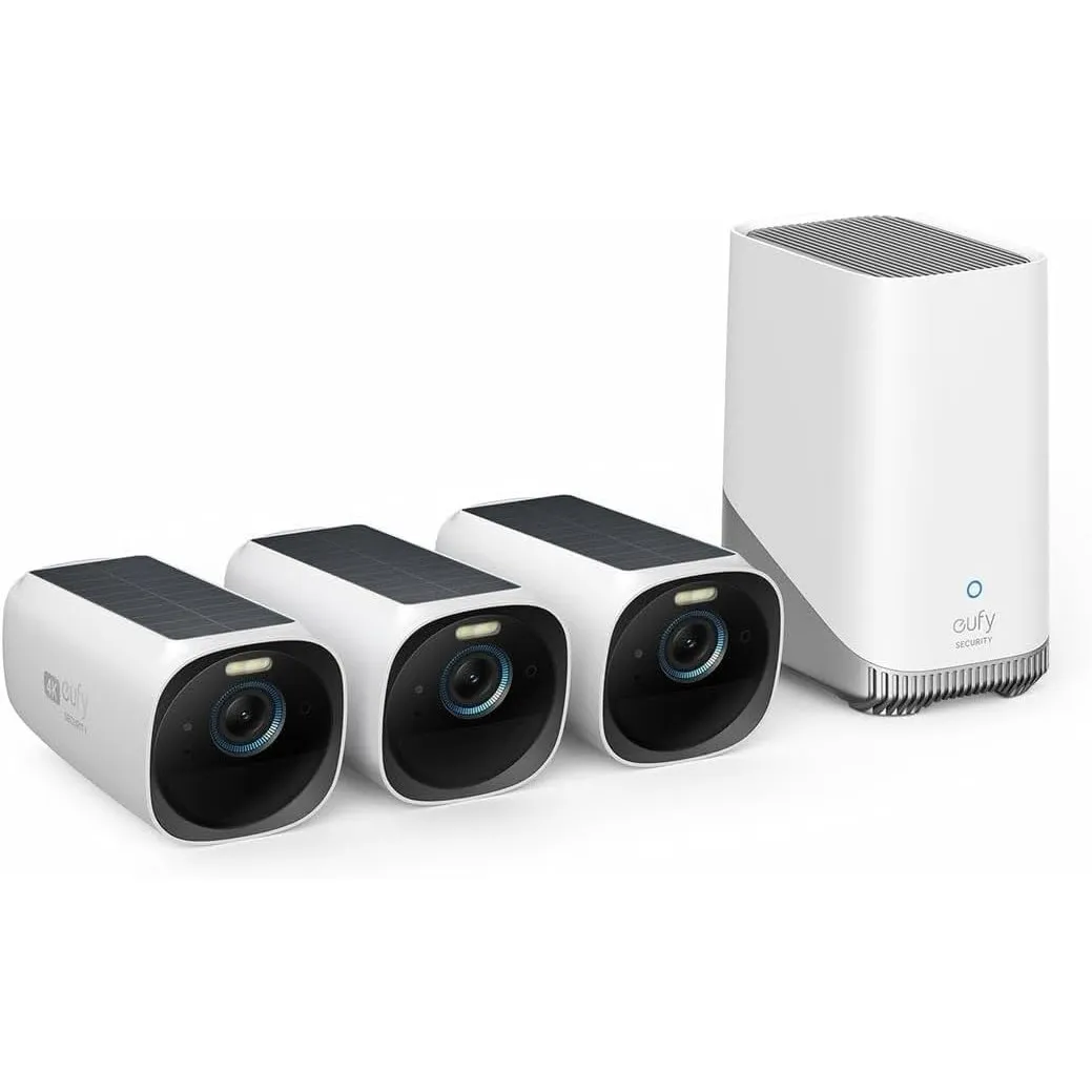 eufy Security S330 eufyCam 3, überwachungskamera aussen, 4K kabellose überwachungskamera solar 3+1 mit Gesichtserkennun…