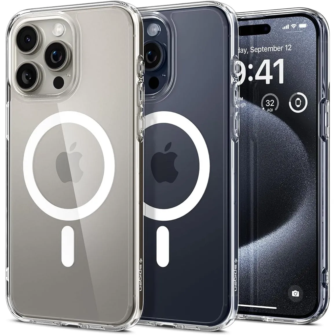 Spigen für iPhone 15 Pro Ultra Hybrid MagFit Hülle [Anti-Yellowing] Case Handyhülle Transparent Dünn Slim Kompatibel mi…