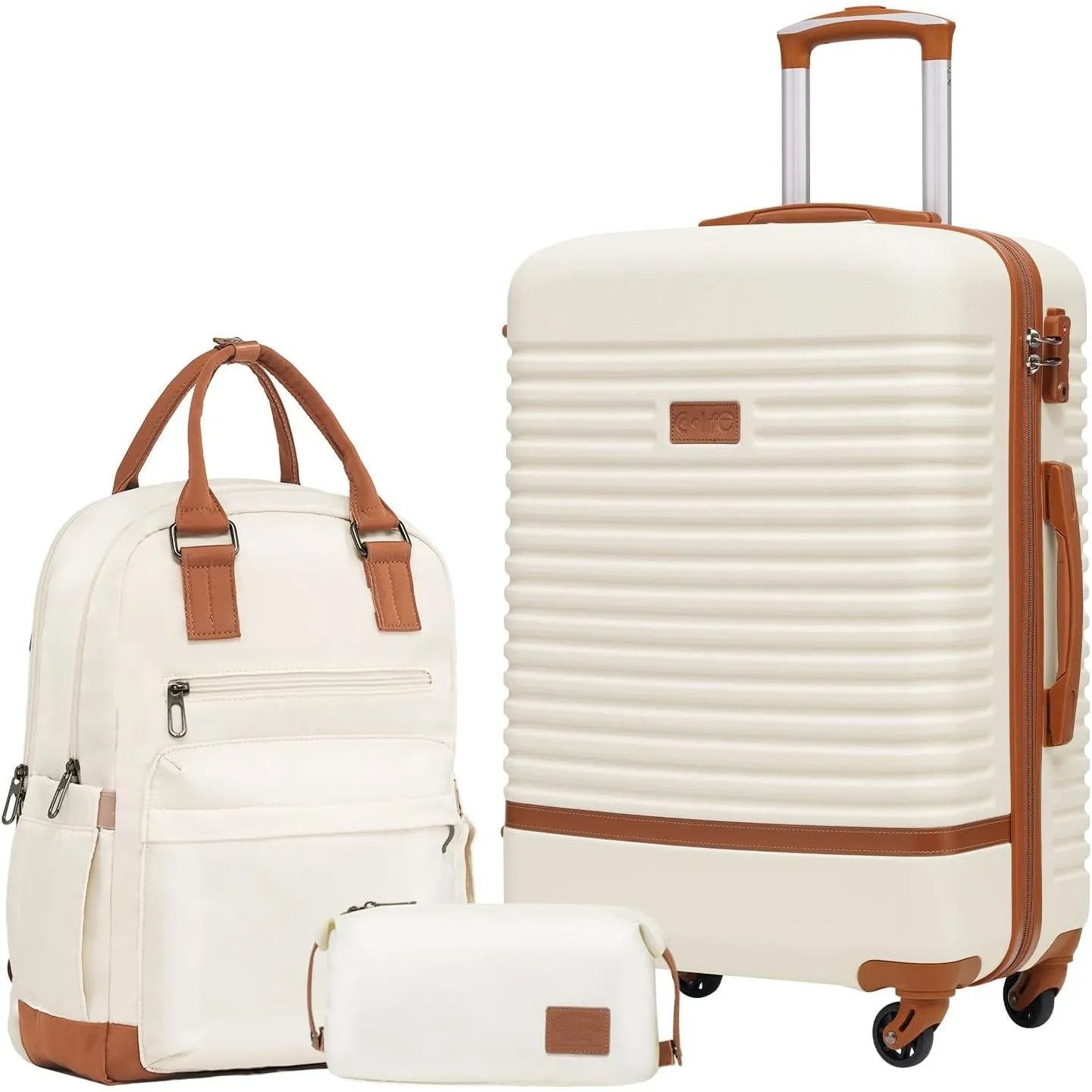 COOLIFE Koffer Trolley Koffer Reisekoffer von ABS Hartschalen Trolley 4 Rollen TSA-Schloss Der Koffer Enthält 1 Reiseru…
