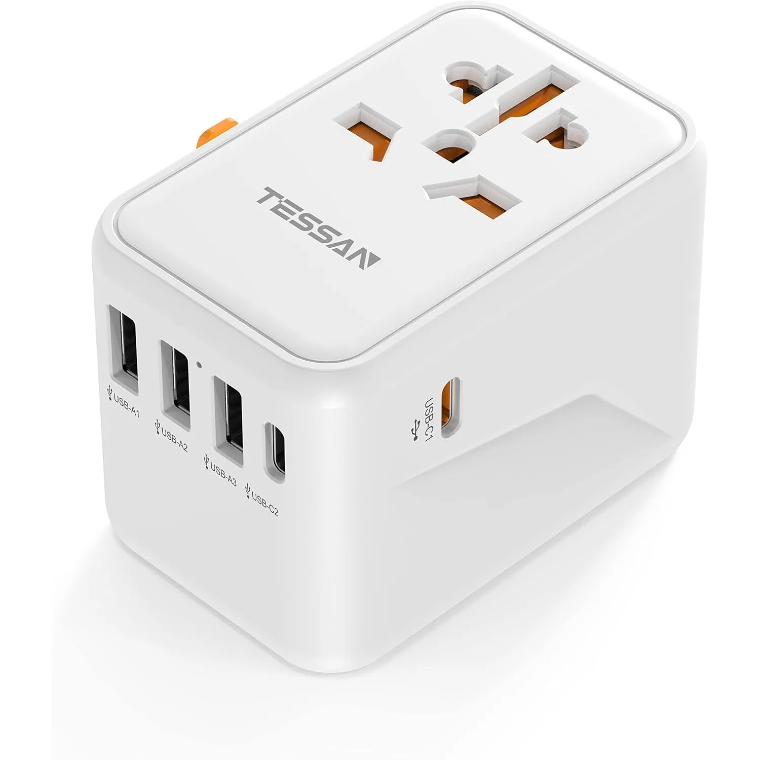 TESSAN PD 45W Reiseadapter Weltweit mit 3 USB und 2 USB C, Weiß
