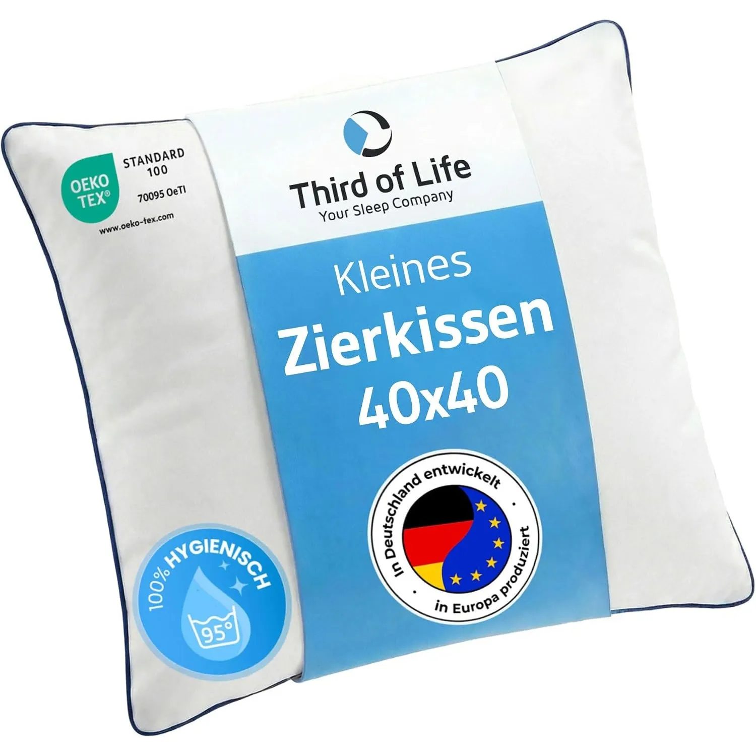 Kissen 40x40 inSPIRO, kleines Kopfkissen, Dekokissen für Bett, Sofa, Couch