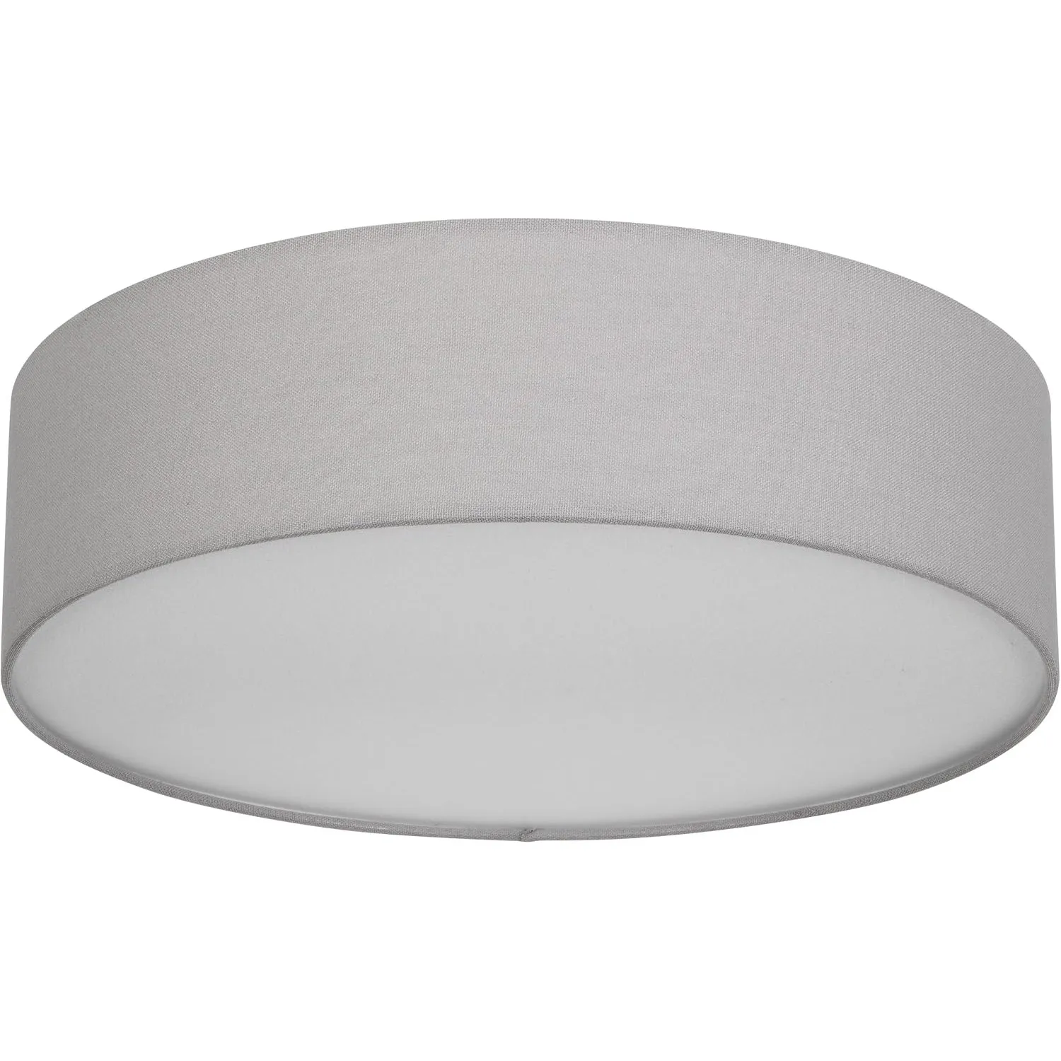 REV Deckenleuchte - Deckenlampe Küche, Schlafzimmer & Wohnzimmer rund 40cm mit Stoff-Lampenschirm im Vintage-Look, grau