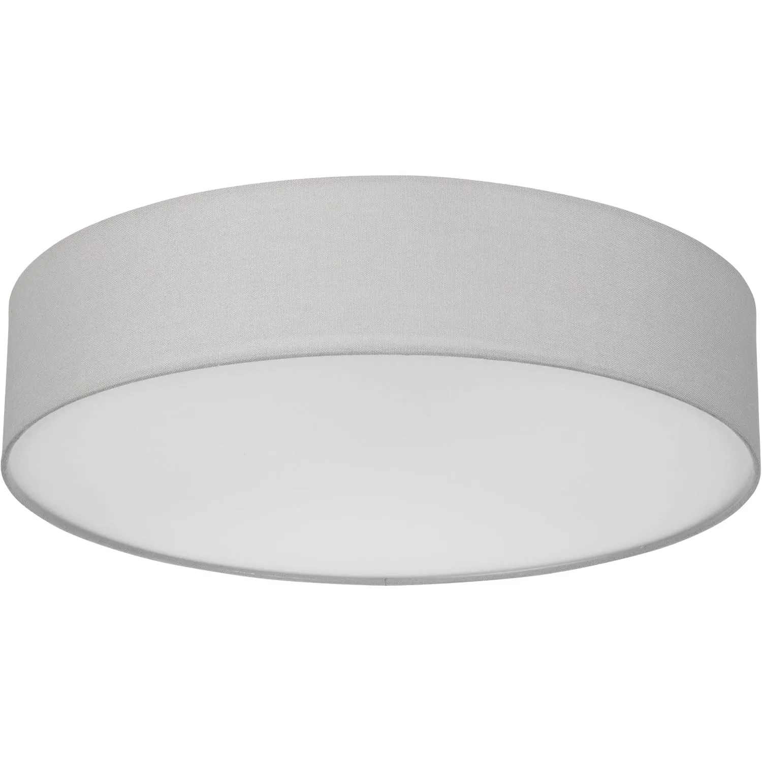 REV Deckenleuchte - Deckenlampe Wohnzimmer, Schlafzimmer & Küche rund 50cm mit Stoff-Lampenschirm im Vintage-Look, grau