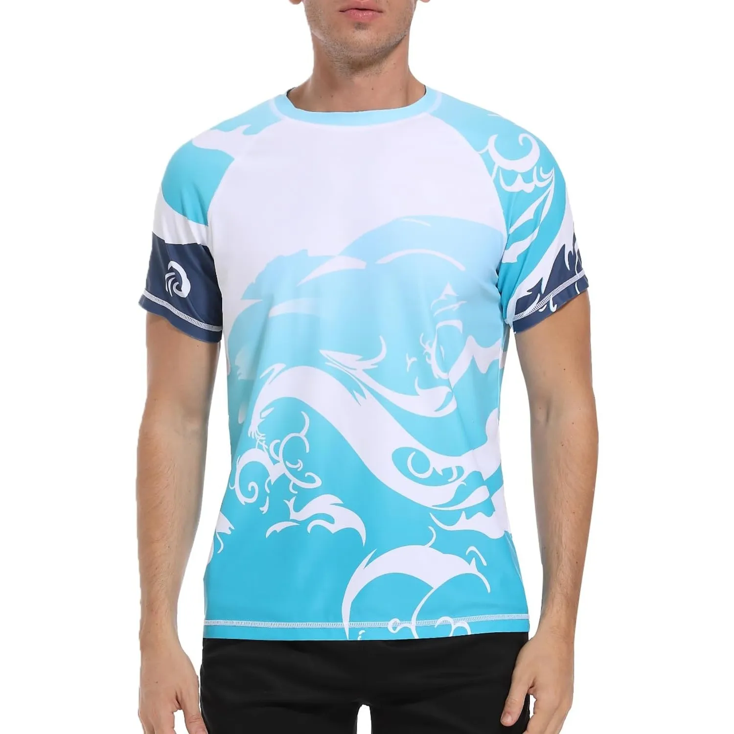 VAYAGER Herren-Badeshirts Rash Guard UPF 50+ Kurzarm, schnell trocknend, lockere Passform, Wassersurf-Shirt