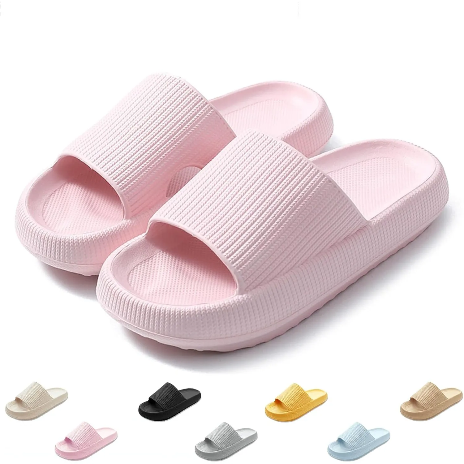 QJJQ Badeschuhe Herren Damen Cozislides Original Slippers Wolke Schlappen Super Weich rutschfest Badelatschen Hausschuh…
