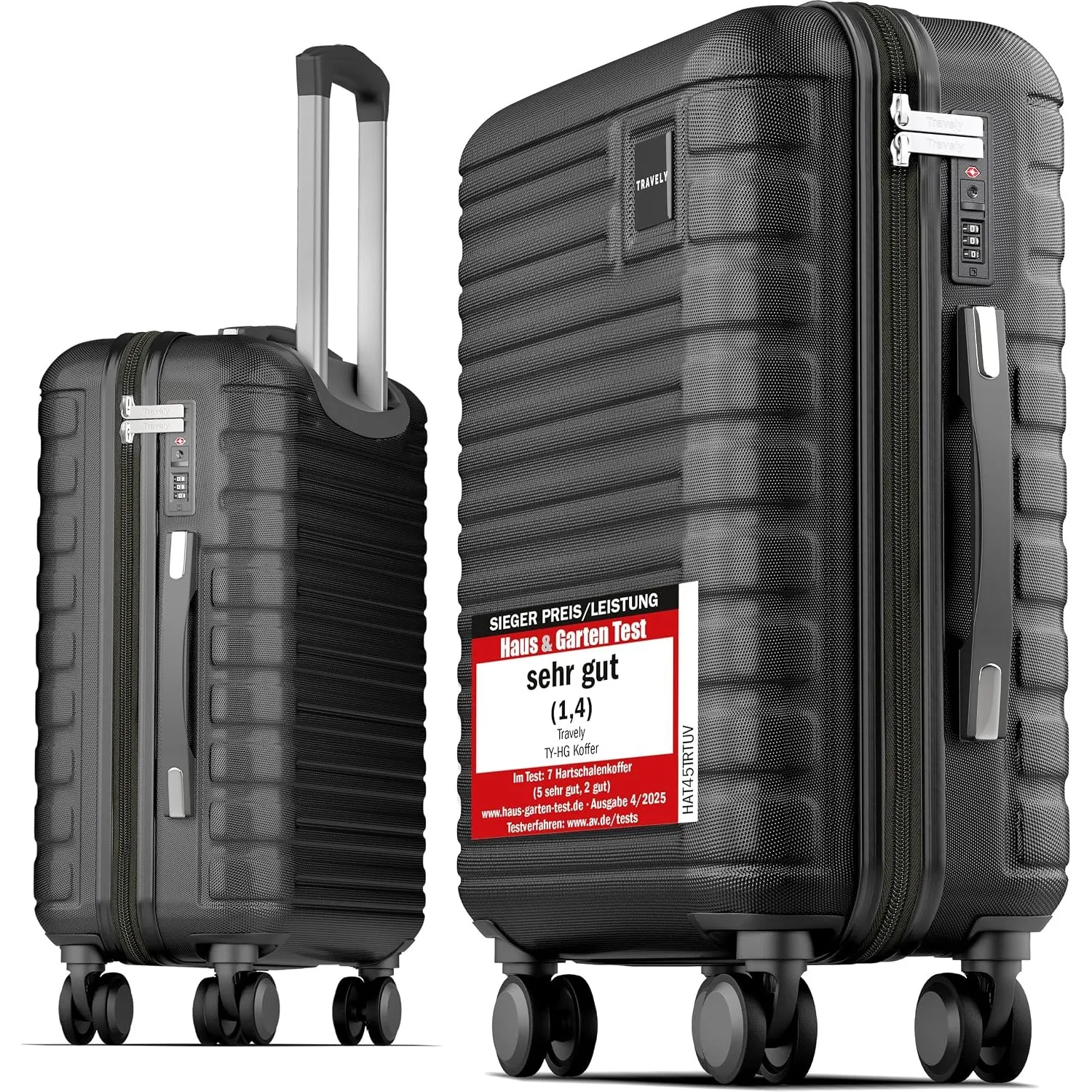 Travely Premium Handgepäck Koffer 55x40x20cm - passend für Ryanair, Lufthansa, Eurowings und co. I 36L Handgepäck Koffe…
