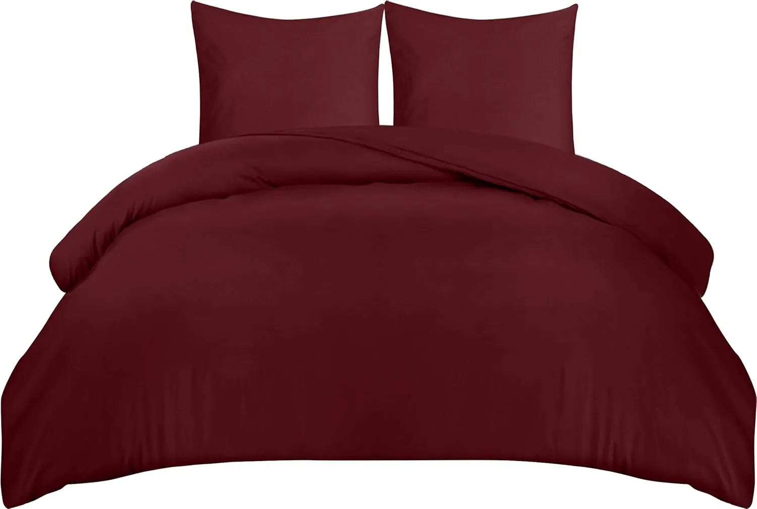 Utopia Bedding Bettwäsche 220x240 Set - Mikrofaser Bettbezug 240x220 cm + 2 Kissenbezüge 65x65 cm - Burgund