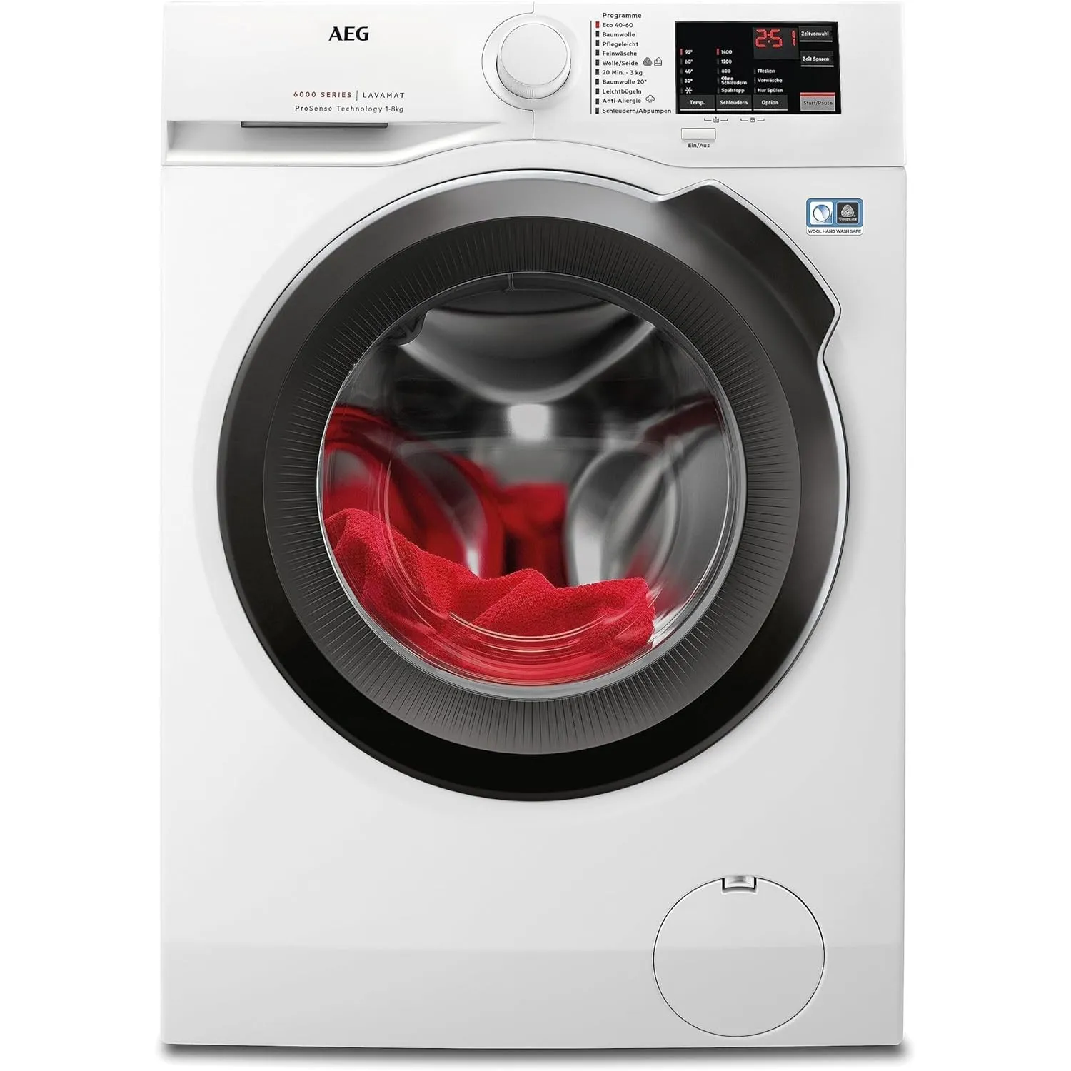 AEG Serie 6000 Waschmaschine 8 kg, ProSense Mengenautomatik, L6AMZ48FL