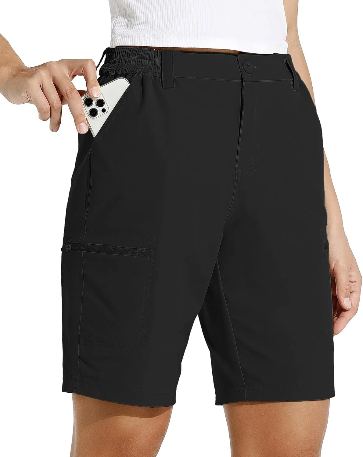 WILLIT Women's Shorts, Hiking Shorts, Summer Cargo Trousers, Cycling Shorts, Stretch Sports Trousers, Golf Shorts, Quic…