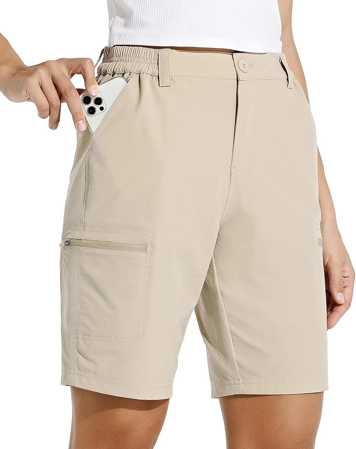 WILLIT Women's Shorts, Hiking Shorts, Summer Cargo Trousers, Cycling Shorts, Stretch Sports Trousers, Golf Shorts, Quic…