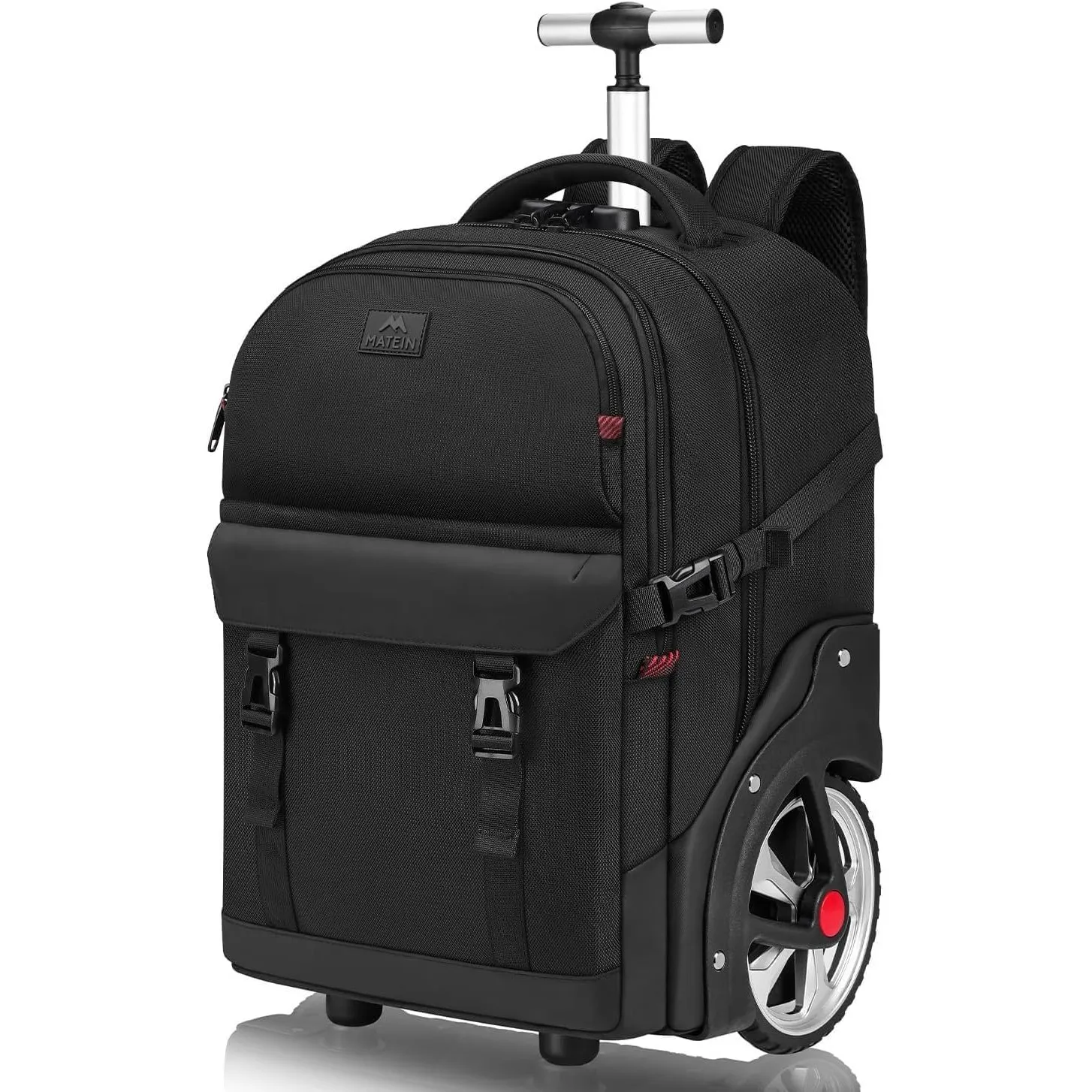 MATEIN Trolley Rucksack mit Rollen, 17,3 Zoll Trolley Rucksack mit Groß Rädern, 50L Reiserucksack mit rollen,Kombinatio…