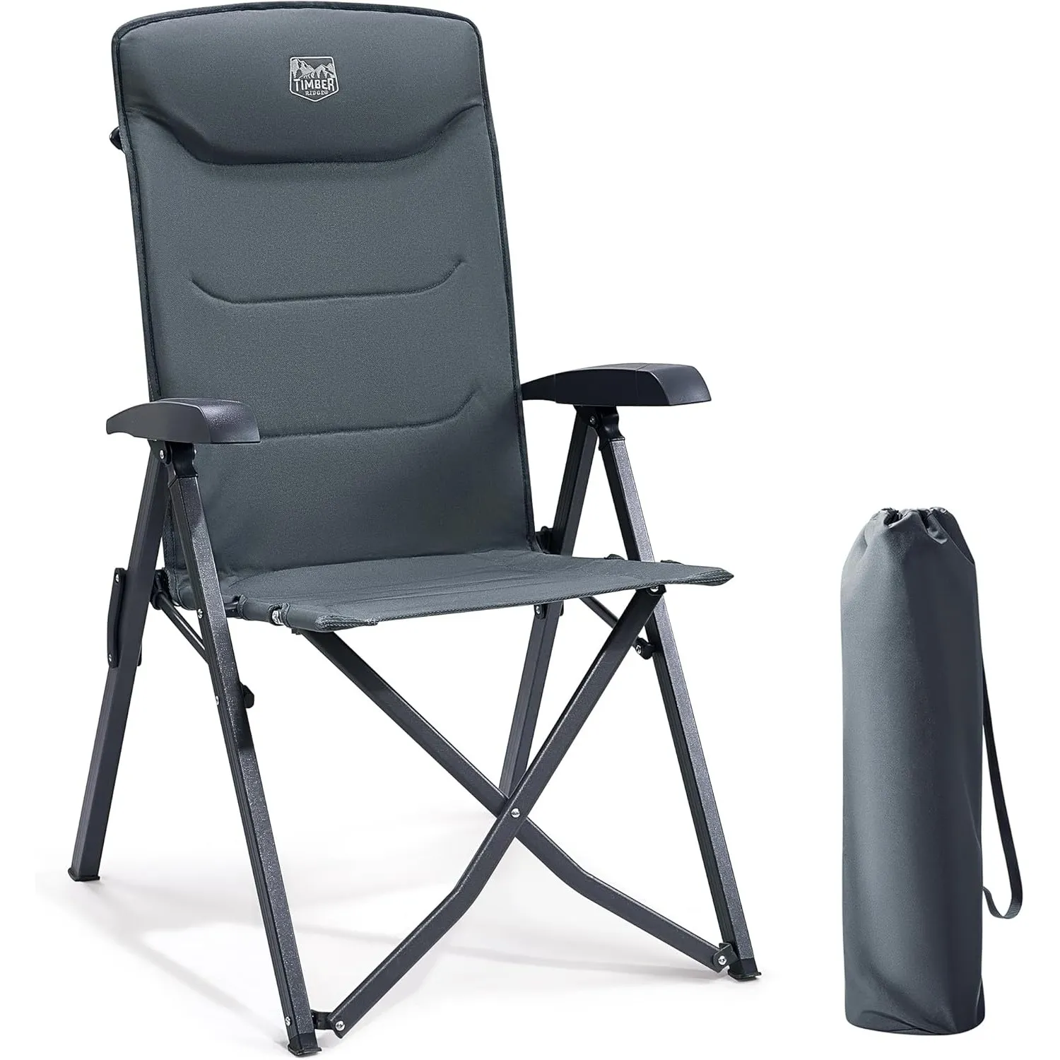 TIMBER RIDGE Campingstuhl Faltbar Hohe Lehne 4 Positionen verstellbar