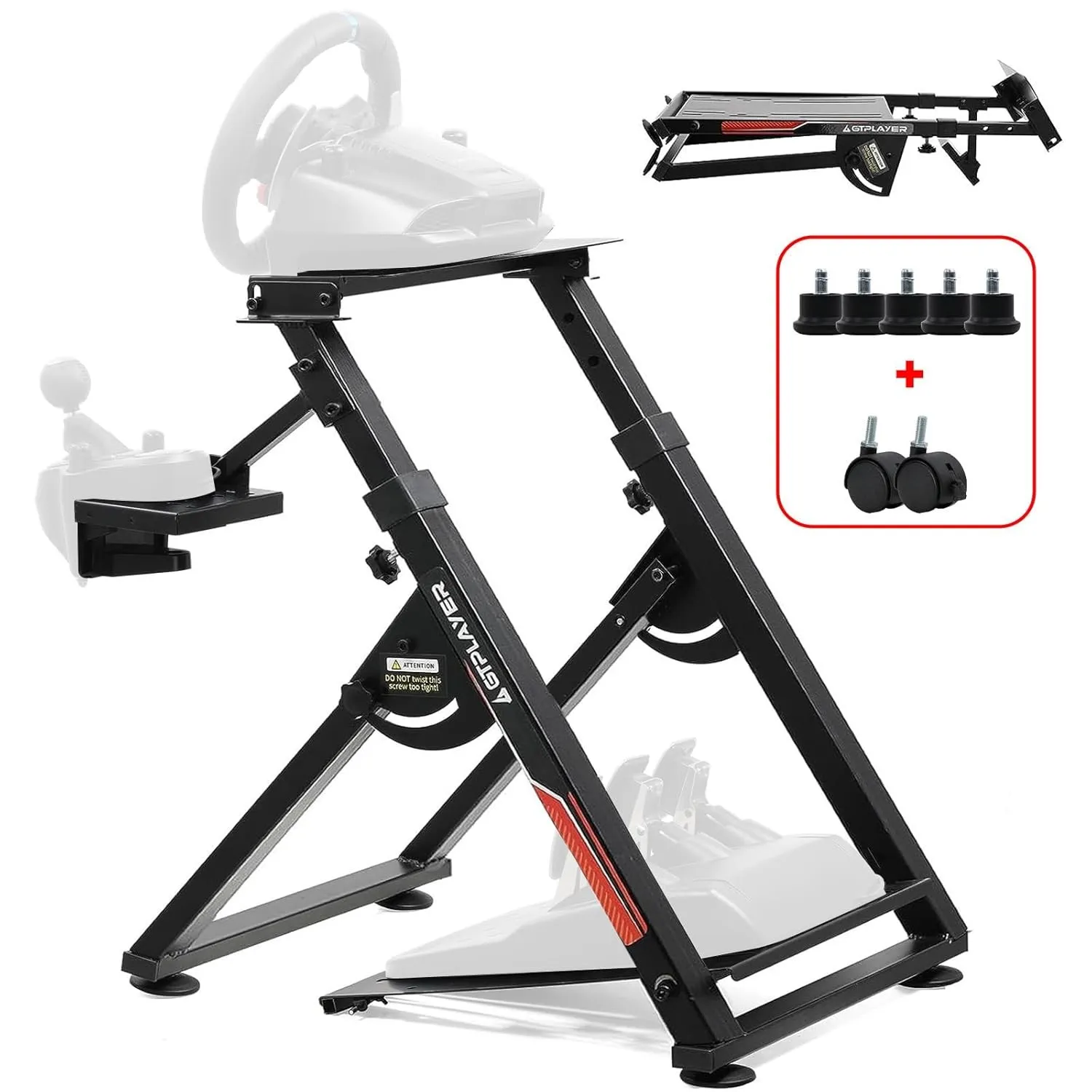 GTPLAYER Lenkradständer für Lenkrad Gaming Wheel Stand Racing Lenkradständer mit V1 V2 Schalthebelhalterung Neigungsver…