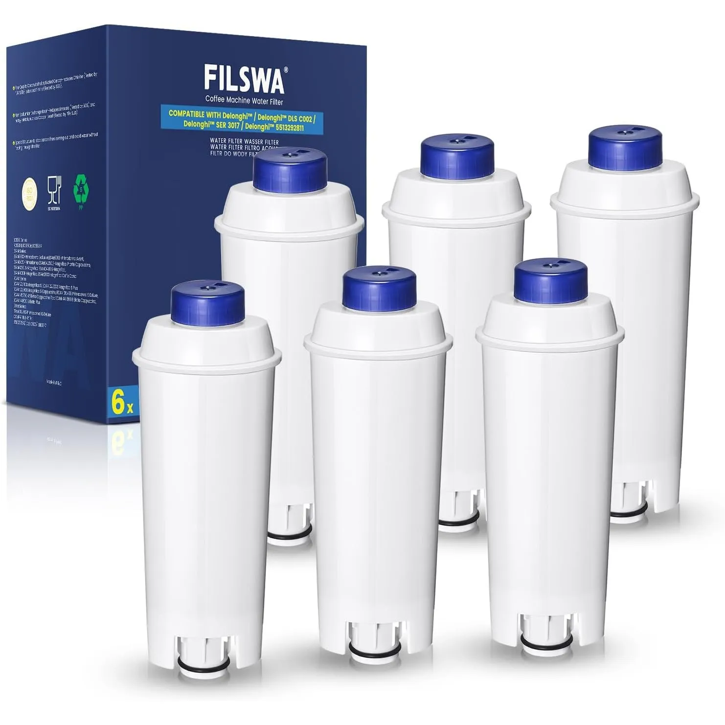 Ersatz für Delonghi Wasserfilter (DLSC002) Kompatibel mit Delonghi ECAM