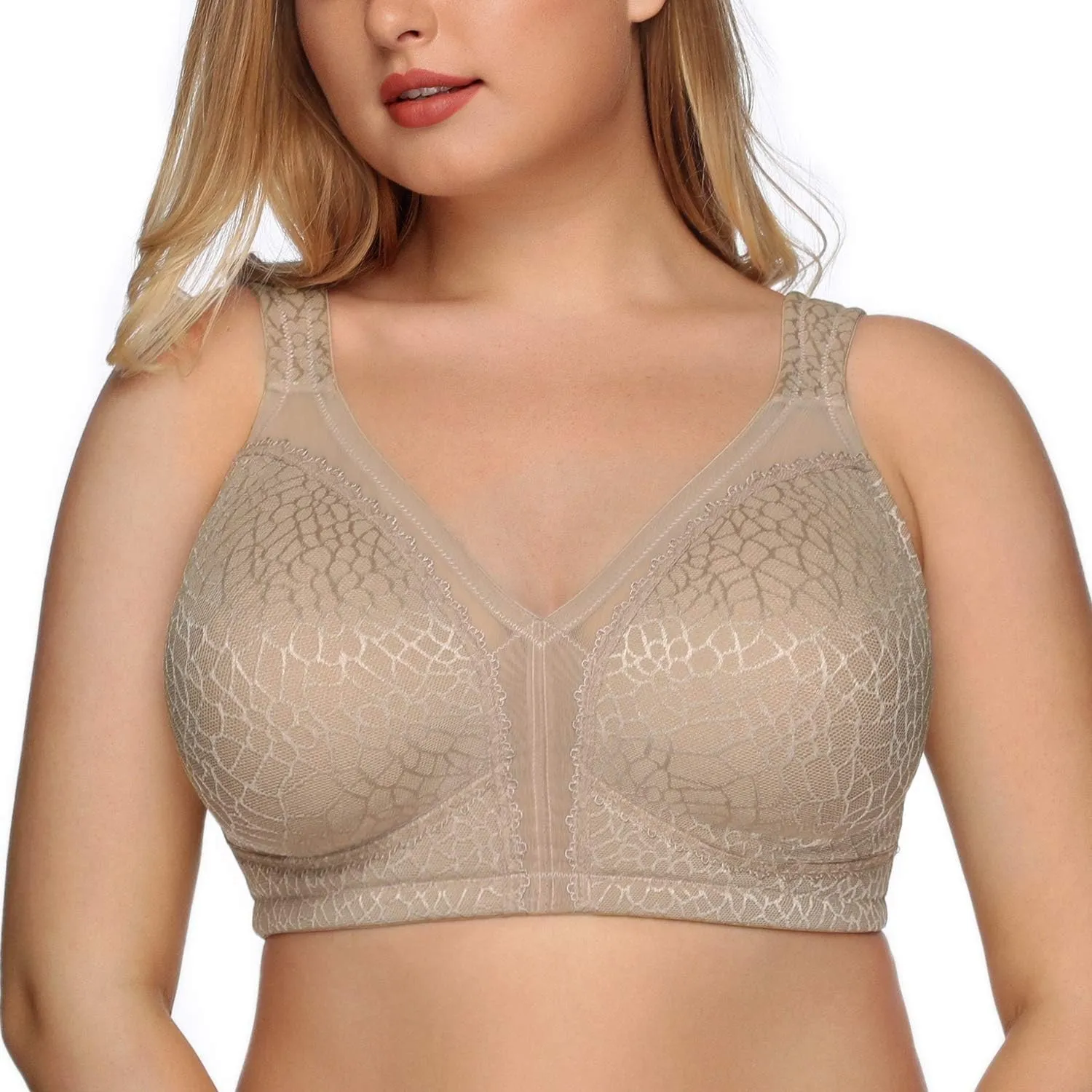 DotVol Damen Komfort Vollschalen Minimizer BH Bügellos Ohne Bügel Große Größen Unterwäsche