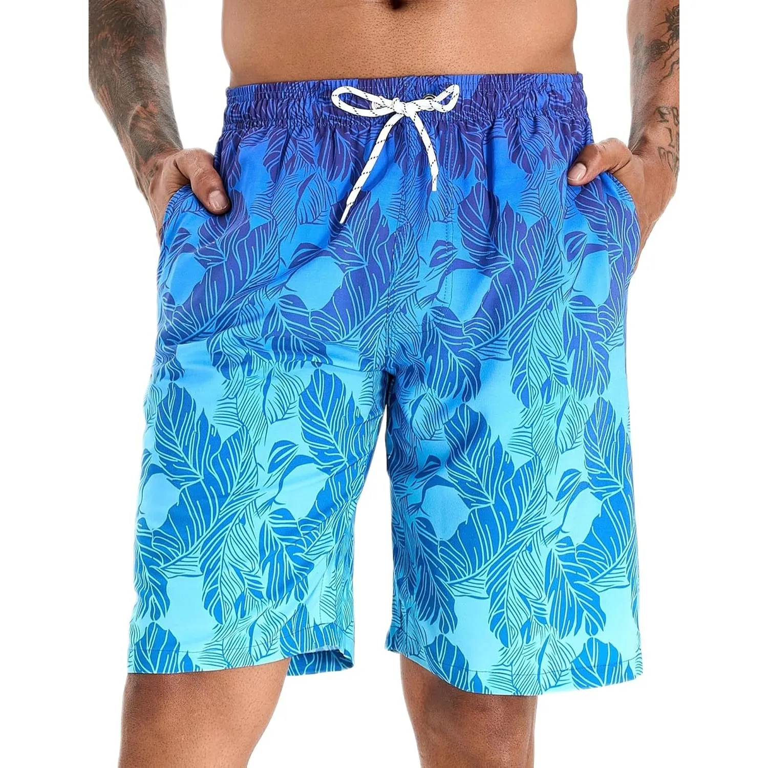 APTRO Herren Badehose Lang Badeshorts Schnelltrocknend Boardshorts Freizeit Short mit Innenslip