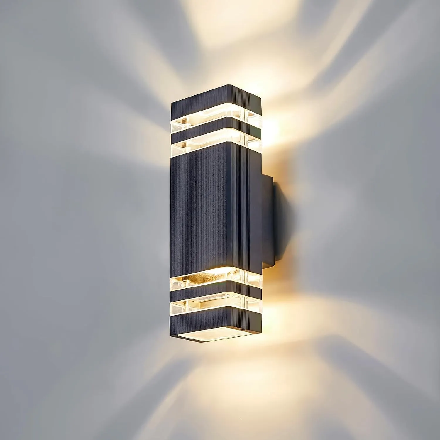 LED Wandleuchte Wandlampe aussen - IP65 Außenlampe Aussenlampe Wand, GU10 Up Down Außenleuchte Außenwandleuchte 3000K, …