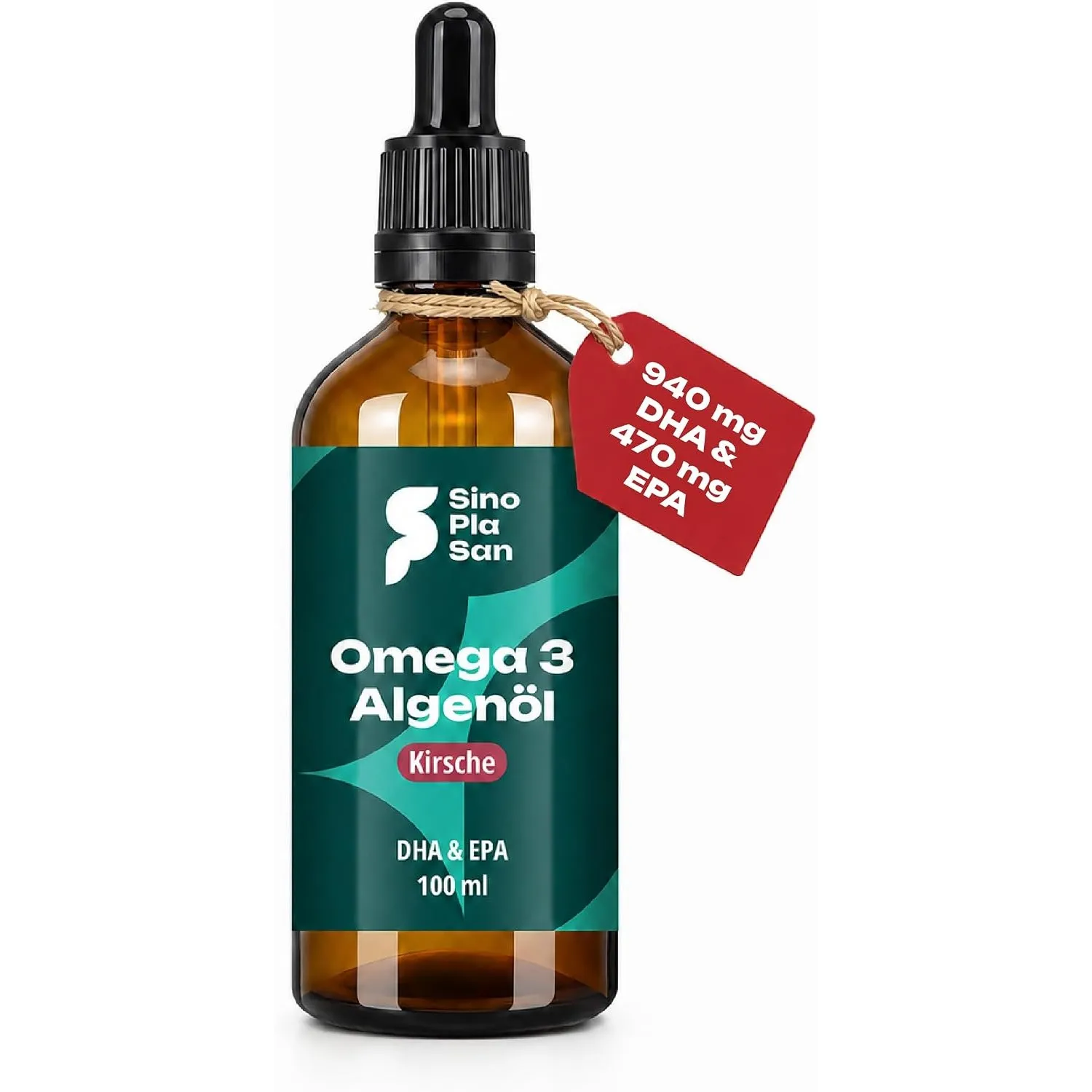 SINOPLASAN Premium Omega 3 Vegan | 940 mg DHA und 470 mg EPA pro Tagesdosis | 97% Omega 3 Anteil | Made in Germany | La…